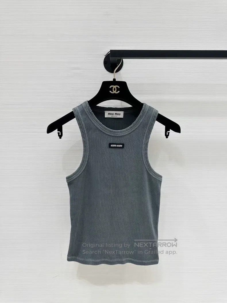 Miu Miu Miu Miu Size S 25 spring and summer logo rib short slim ves Size S / US 4 / IT 40 - 1 Thumbnail