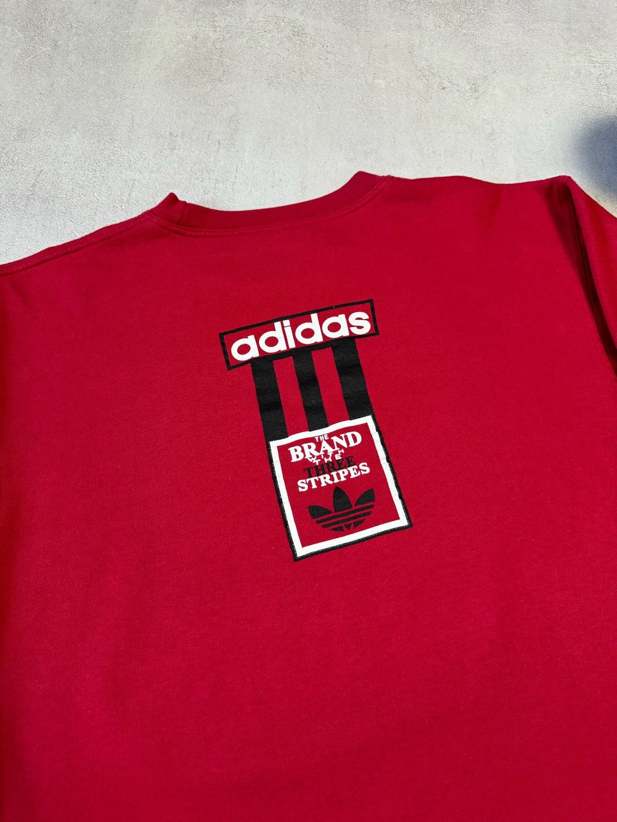 Adidas × Vintage Vintage Adidas Sweatshirt Three Stripes Big Logo Baggy 90s Size US M / EU 48-50 / 2 - 2 Thumbnail