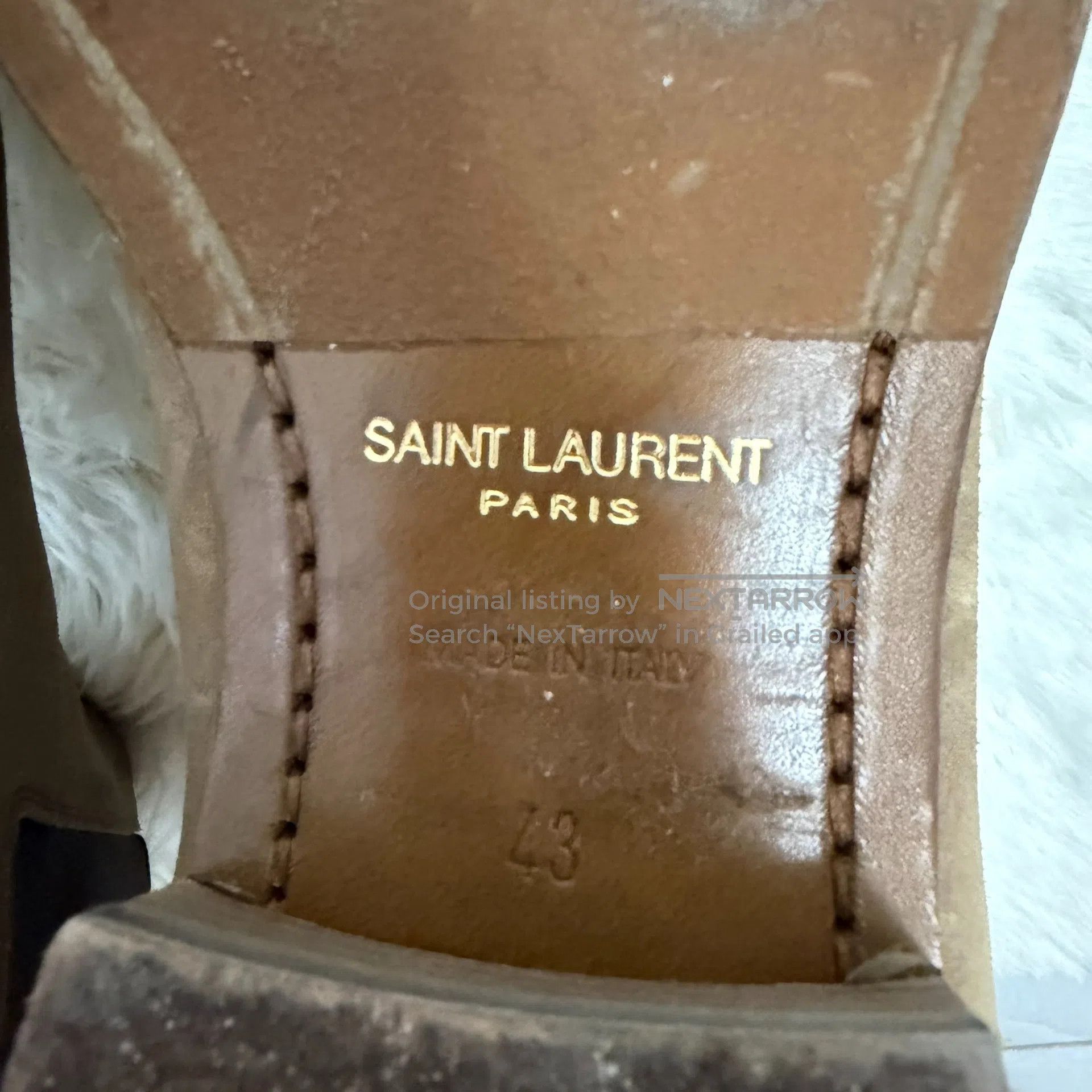 Saint Laurent Paris Saint Laurent Paris Desert-colored suede Wyatt ...