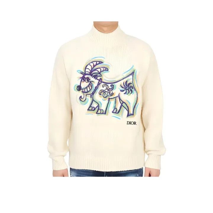 Dior Dior x Kenny Scharf Embroidered Long Sleeve Knitwear 0079 Size US L / EU 52-54 / 3 - 1 Thumbnail