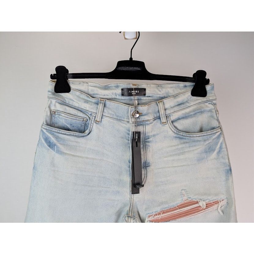 Amiri o1rshd1 MX1 Suede Denim Jeans in Medium Indigo Size US 32 / EU 48 - 3 Thumbnail