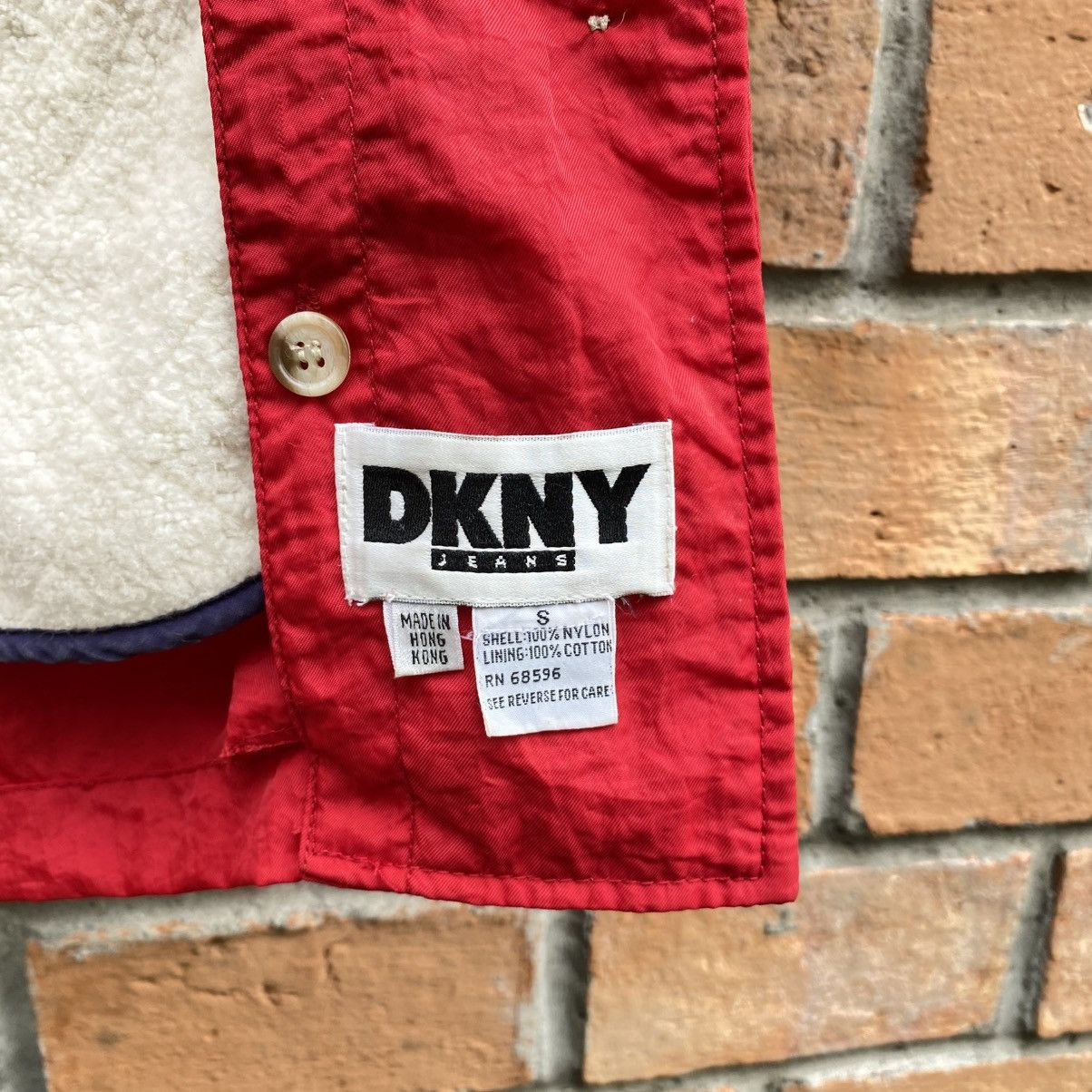 DKNY DKNY Red Button-Up Coach Jacket with Crest Size US S / EU 44-46 / 1 - 10 Thumbnail