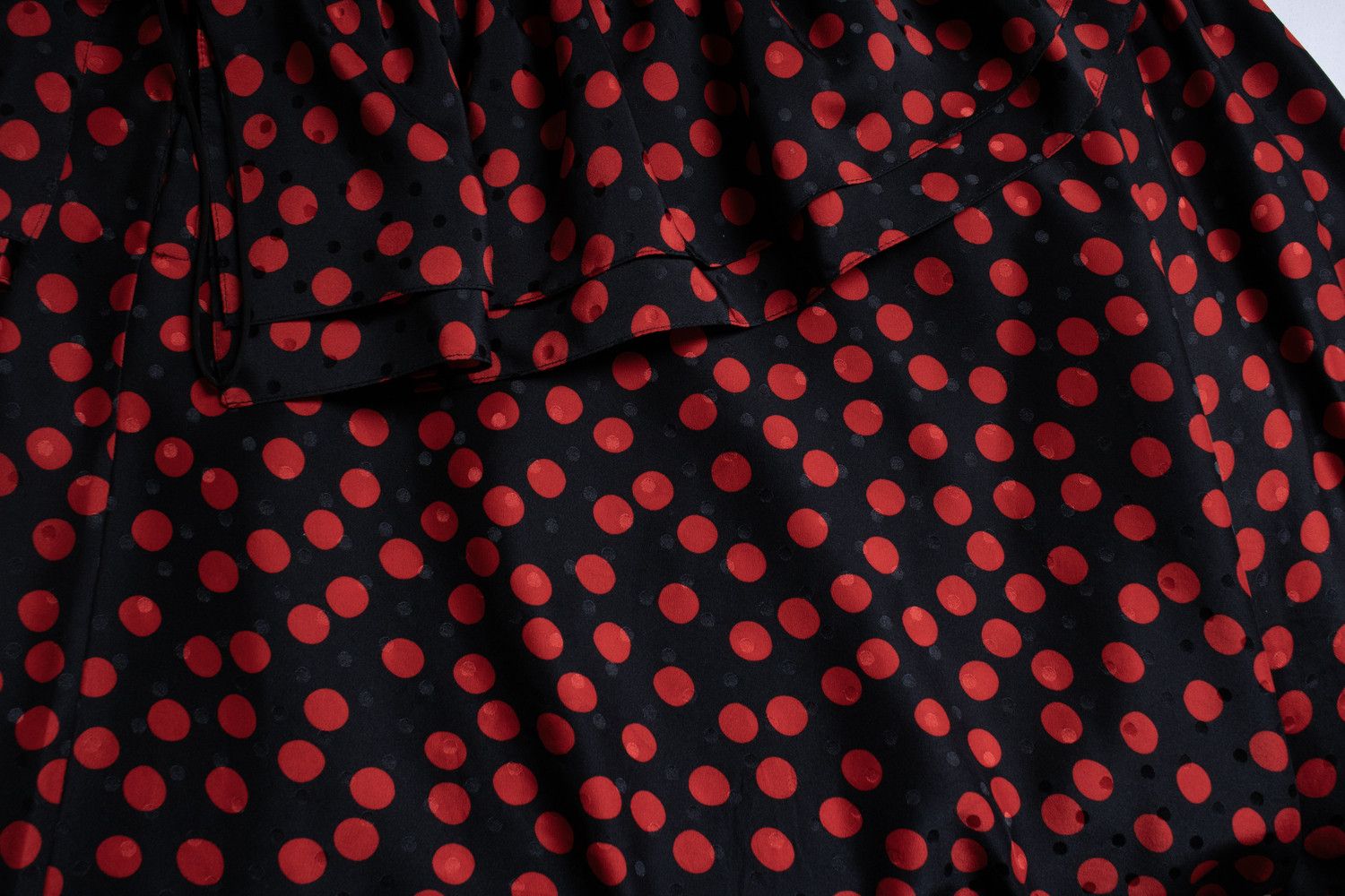 Saint Laurent Paris Saint Laurent, one shoulder polkadot blouse Size S / US 4 / IT 40 - 7 Thumbnail