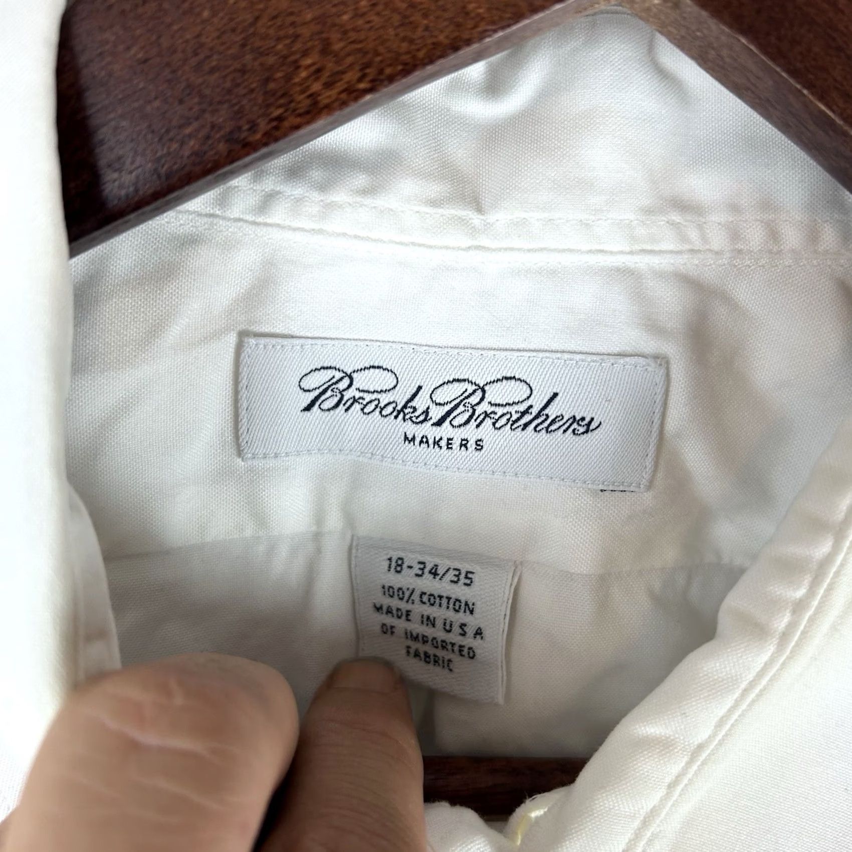 Brooks Brothers VINTAGE Brooks Brothers Makers Shirt Mens 18 34/35 White Long Sleeve Button Up Made USA Dress Shirt Men 90s Classic USA Size US XXL / EU 58 / 5 - 7 Thumbnail