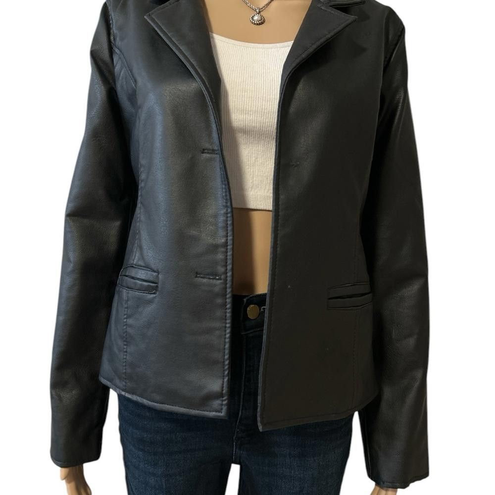 Designer Women's Black Leather Jacket Size S / US 4 / IT 40 - 1 Thumbnail