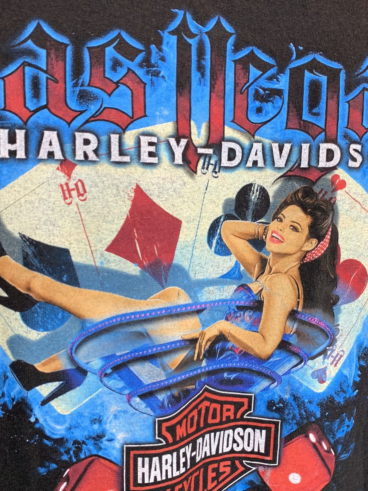Harley Davidson *RARE* Harley Davidson Pinup Martini Las Vegas Biker T-Shirt Size US L / EU 52-54 / 3 - 5 Thumbnail