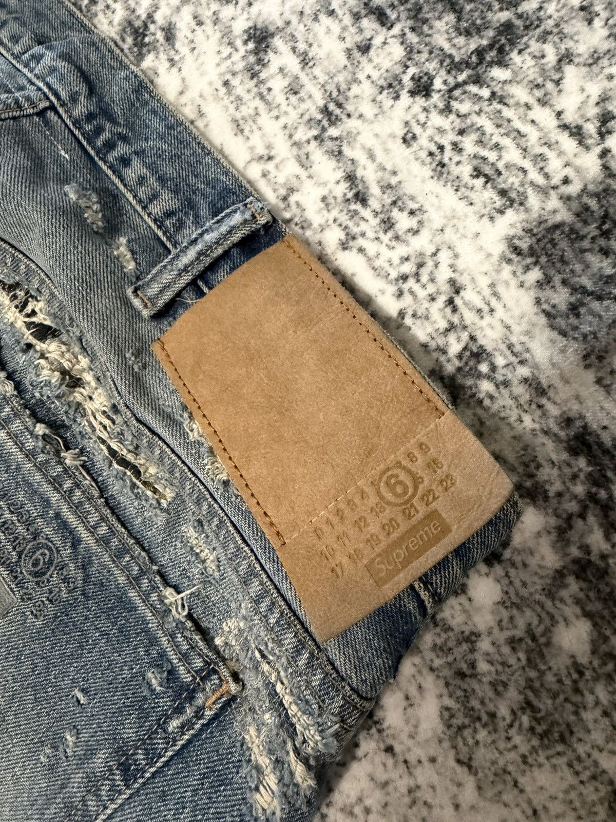 Maison Margiela × Supreme Supreme x MM6 Maison Margiela Distressed Loose Fit Jeans Size US 34 / EU 50 - 10 Thumbnail