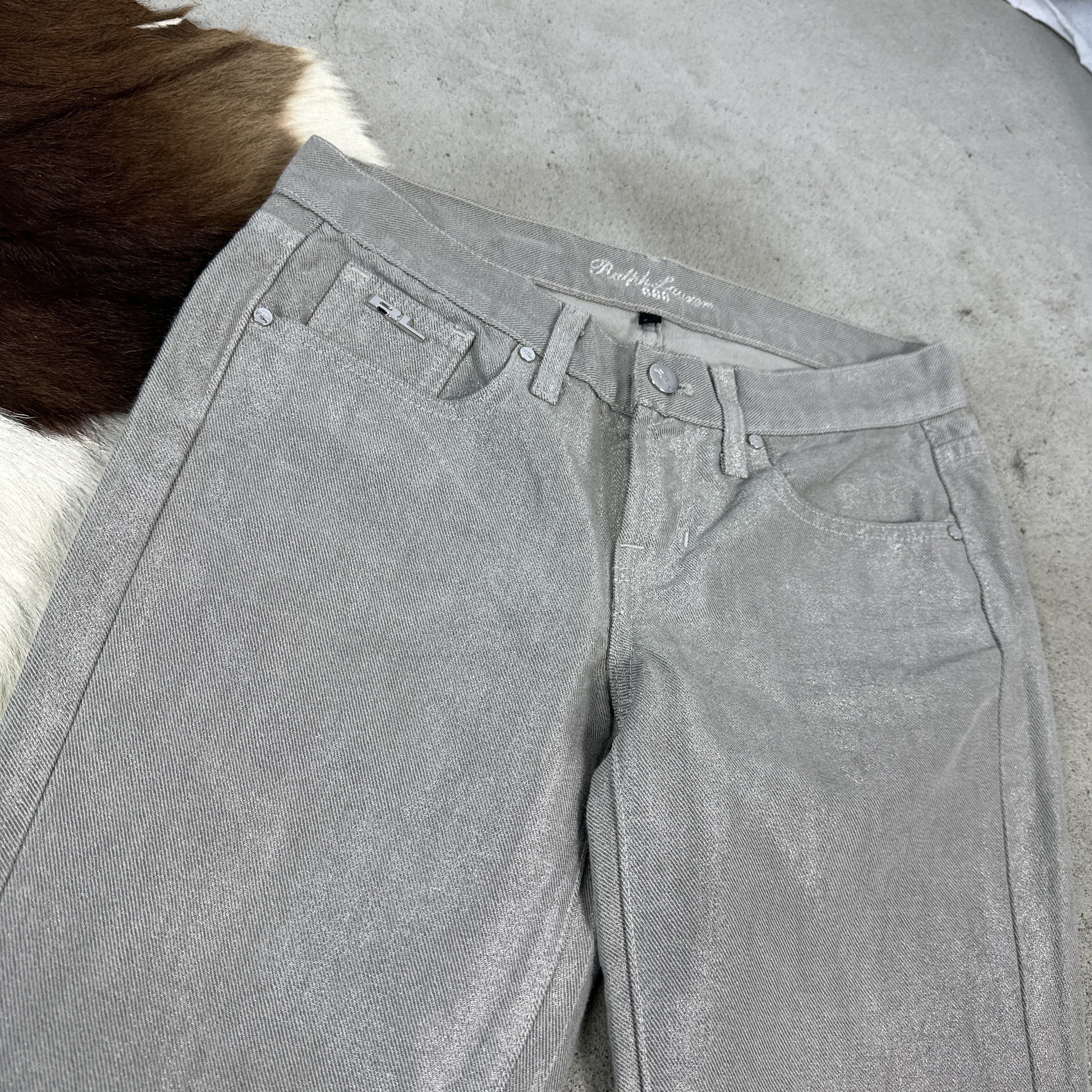 Ralph Lauren Black Label × Vintage Vintage Y2K Ralph Lauren Black Label Silver Women's Jeans Size 26" / US 2 / IT 38 - 4 Thumbnail