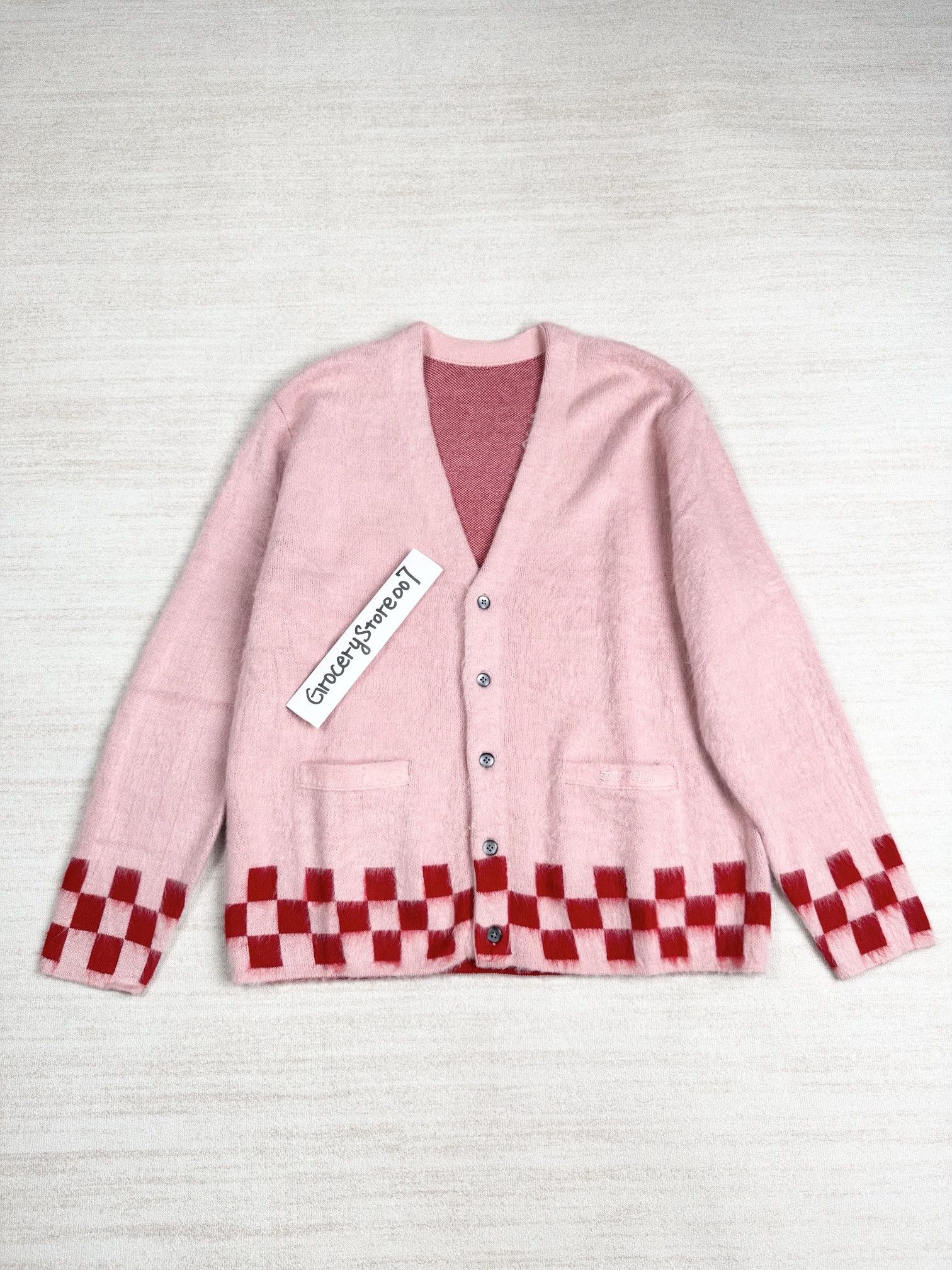 Supreme Brushed Checkerboard Cardigan | Grailed