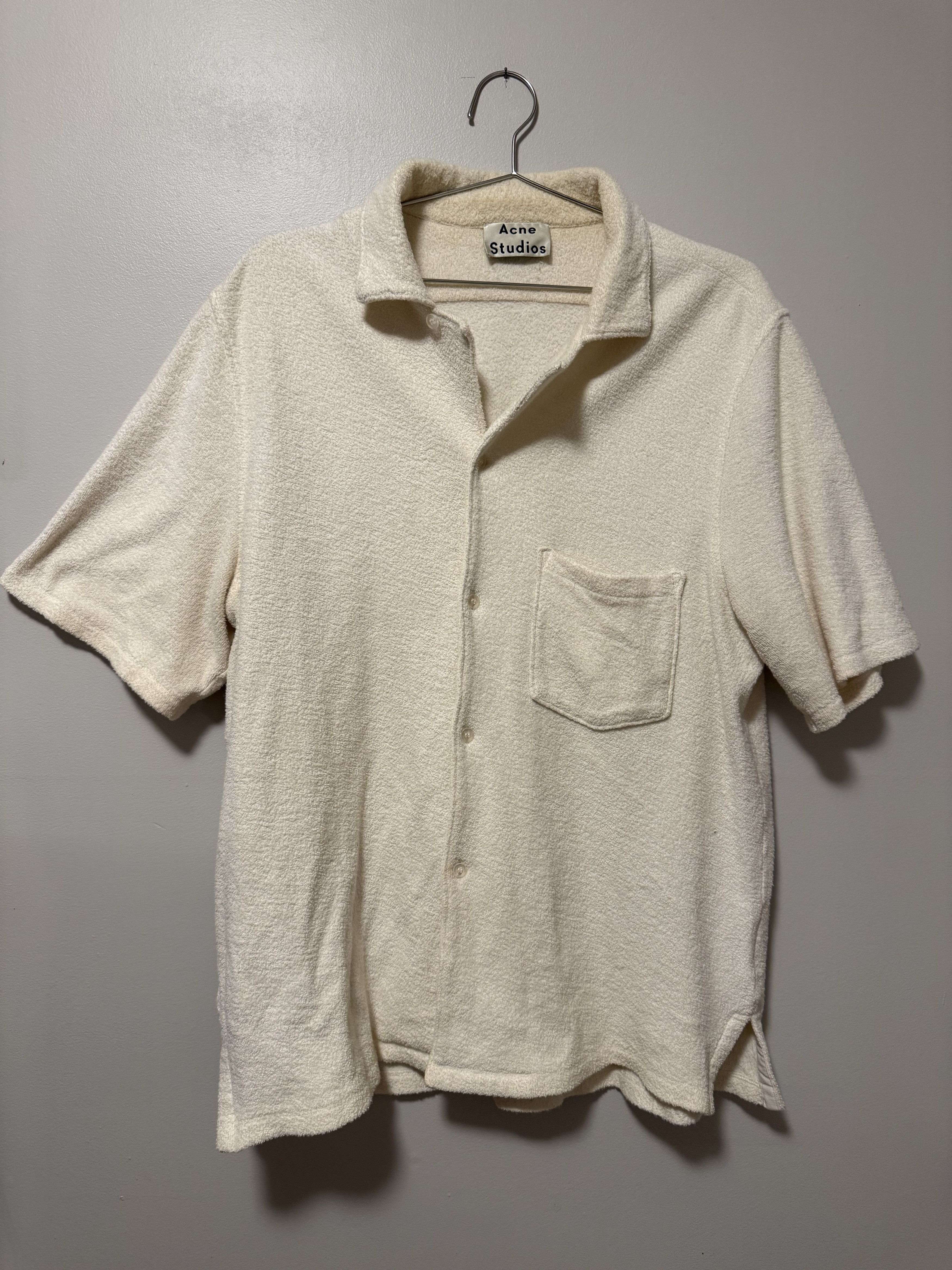 Acne Studios Terry Cloth Short Sleeve Button-Up