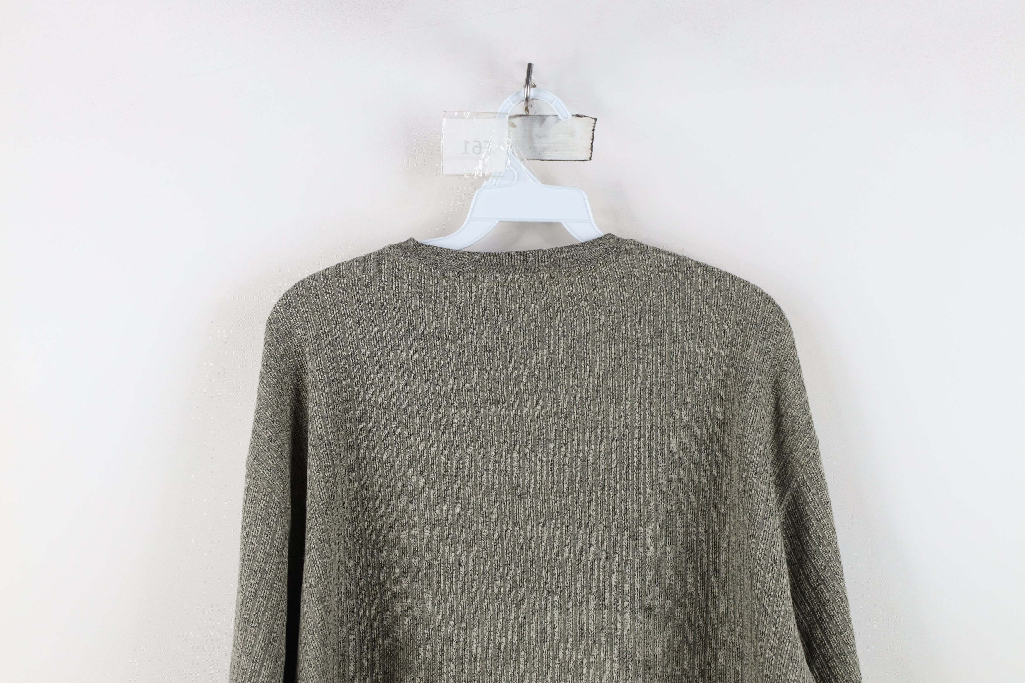 Vintage Vintage 90s Streetwear Ribbed Knit Long Sleeve T-Shirt Gray Size US XL / EU 56 / 4 - 8 Thumbnail