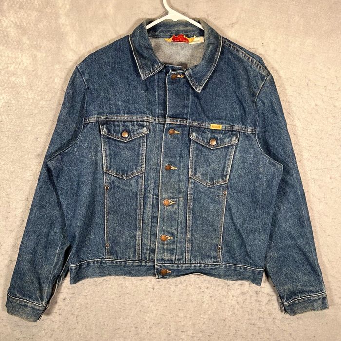 Vintage A1 Vintage 80s Hustler 13 OZ Denim Trucker Jacket Adult Large ...