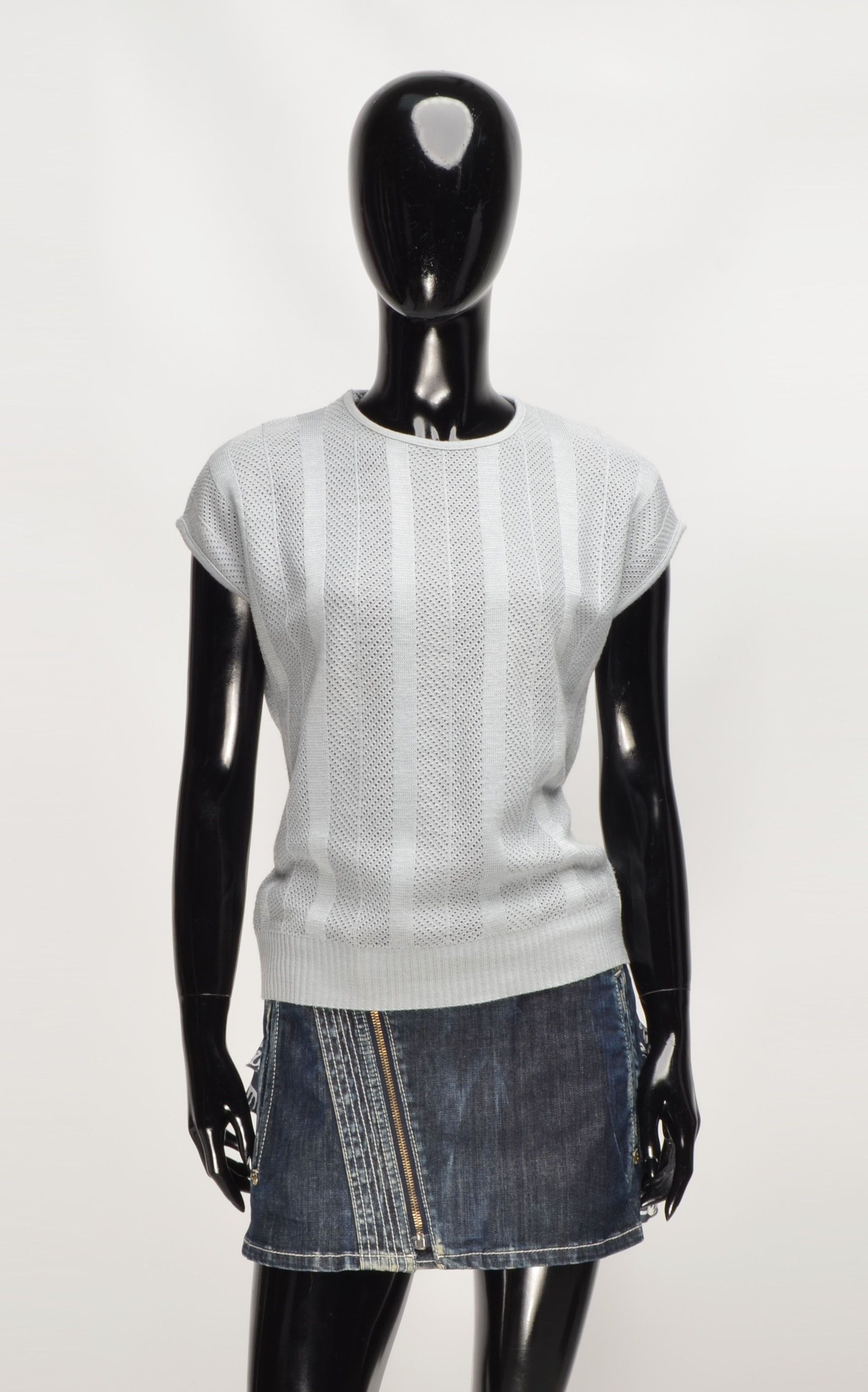 Wolford Vintage Wolford 80's Knitted Gray Retro Top Tee Size XS / US 0-2 / IT 36-38 - 1 Thumbnail