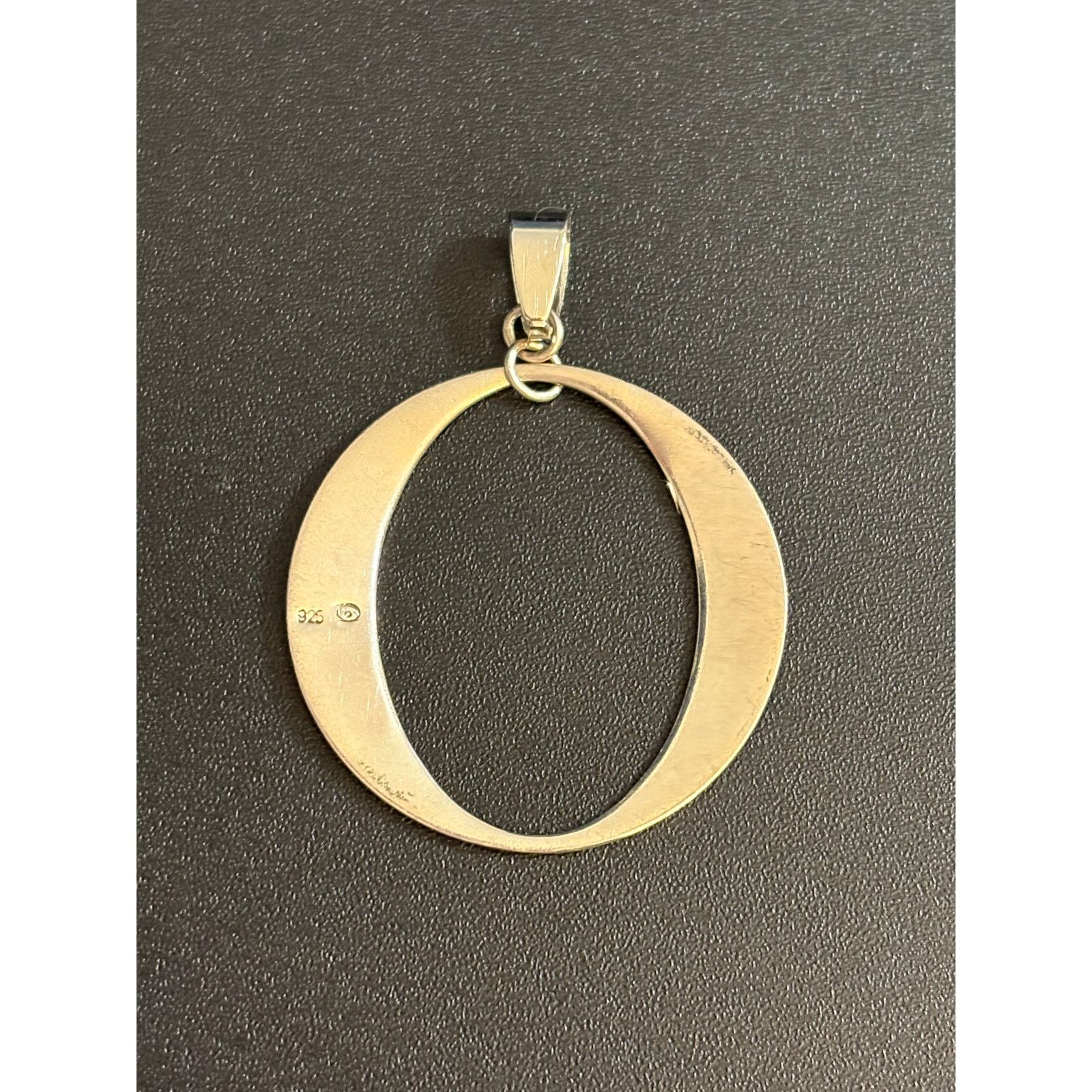 Other Vintage Sterling Silver 925 Crescent Oval Pendant Size ONE SIZE - 3 Thumbnail