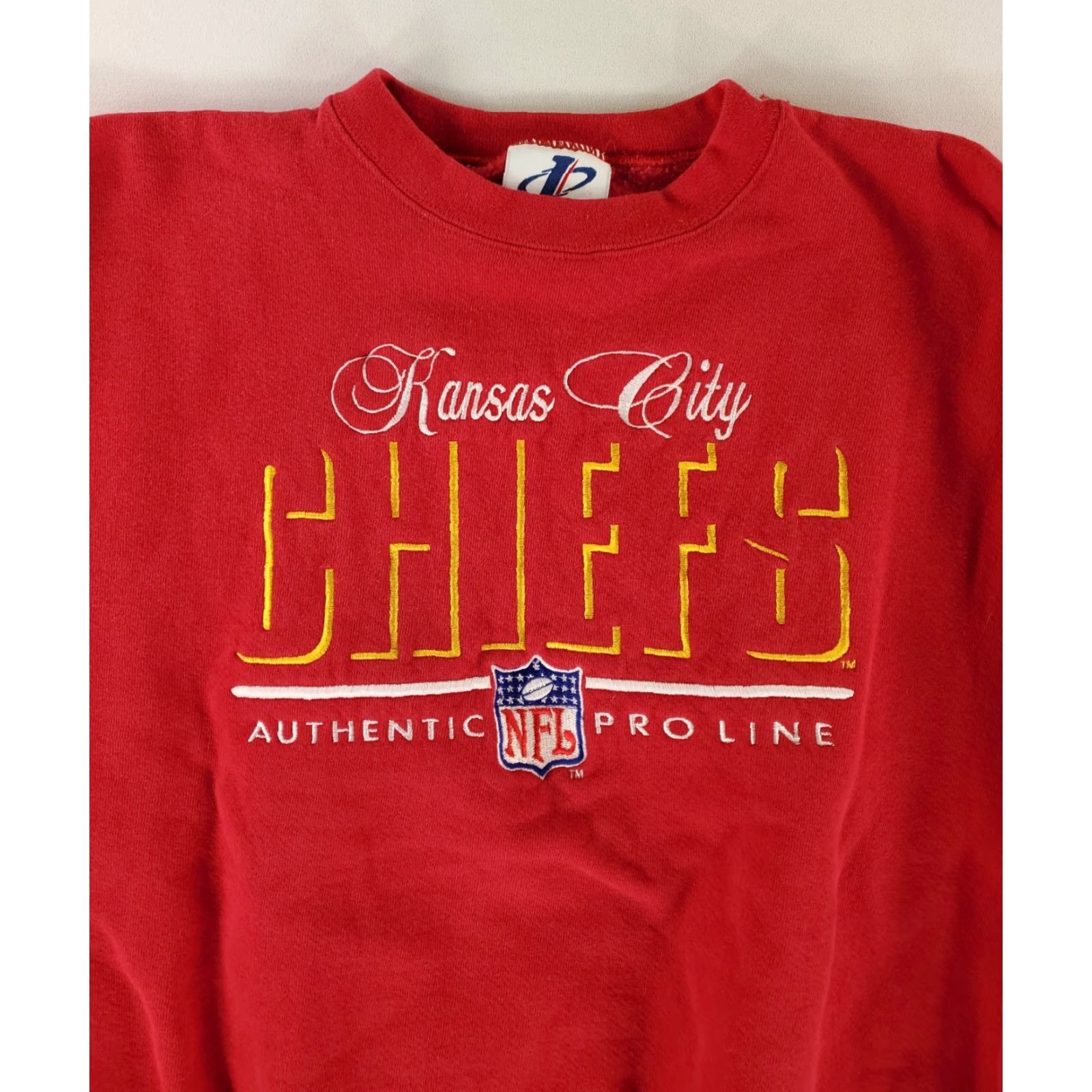 Logo 7 VINTAGE Kansas City Chiefs Sweatshirt Logo 90s Red Made USA Mens M Size US M / EU 48-50 / 2 - 2 Thumbnail