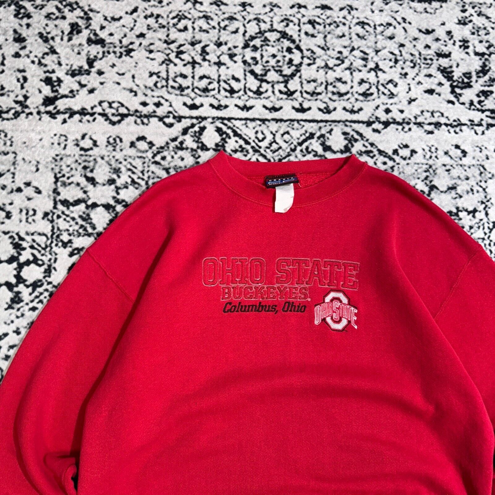 Vintage Red Cotton Crewneck Size L Y2K Ohio State USA Reverse Weave Size US L / EU 52-54 / 3 - 4 Thumbnail