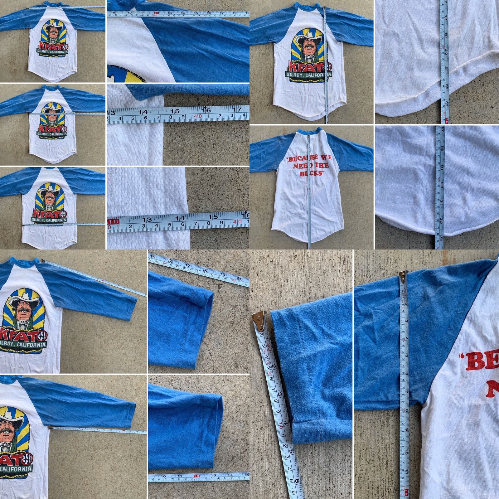 Vintage VINTAGE KFAT FM 94 1/2 GILROY CALIFORNIA Raglan Tee Shirt S USA 70s 80s Sportswear Graphic Tee Mens Tee Size US S / EU 44-46 / 1 - 8 Thumbnail