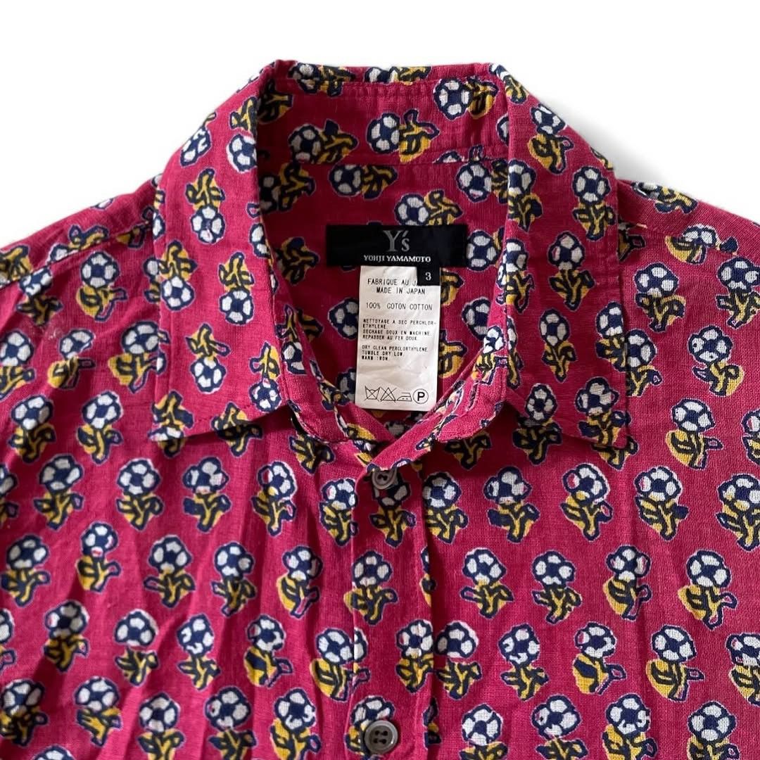 Yohji Yamamoto [Rare Beauty] Y's 90s Floral Pattern Smooth Cotton Shirt Size L / US 10 / IT 46 - 6 Thumbnail