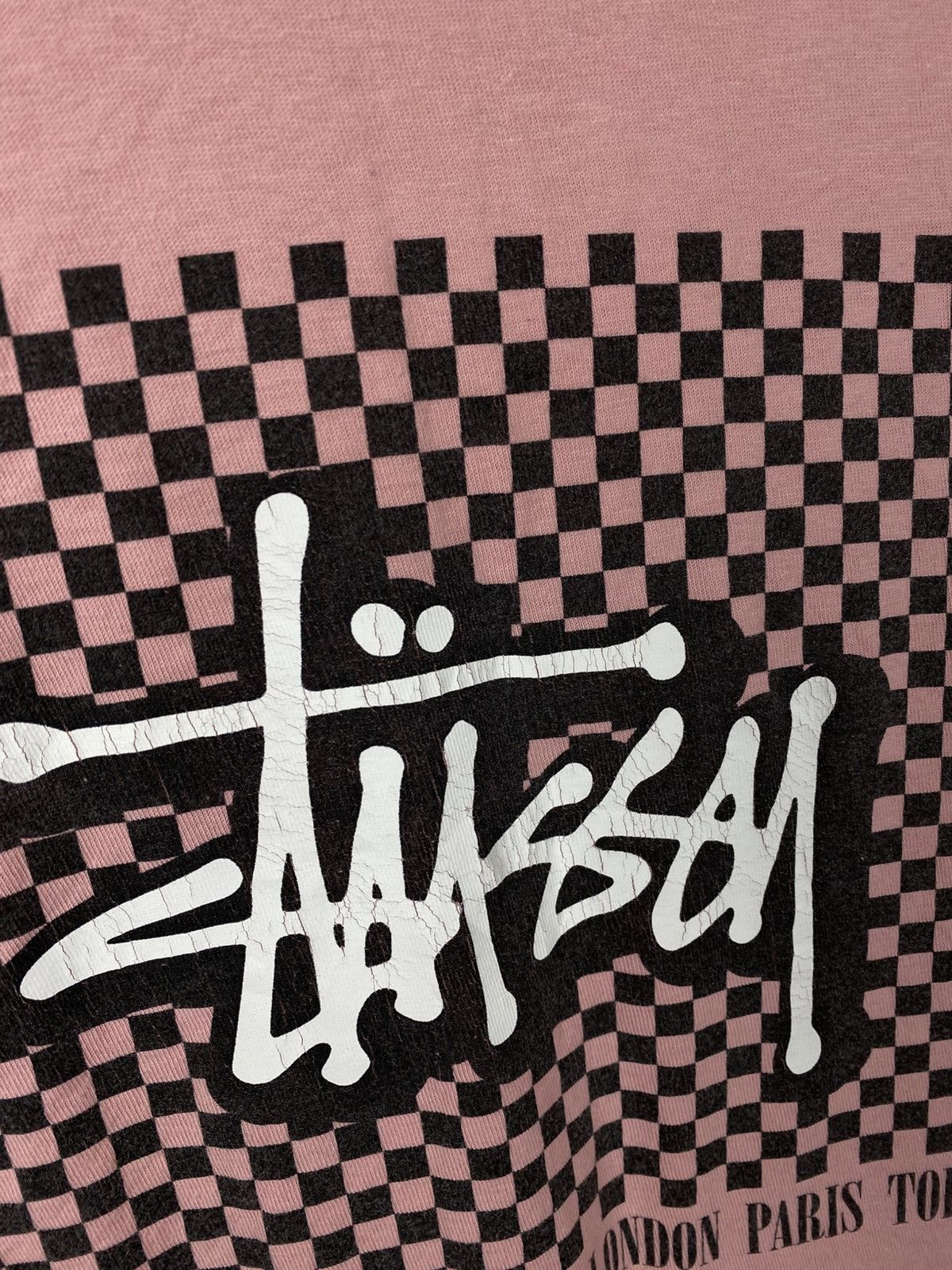 Stussy ♟️T-Shirt Stussy Checkered Big Logo New York Los Angeles Tee♟️ Size US L / EU 52-54 / 3 - 6 Thumbnail