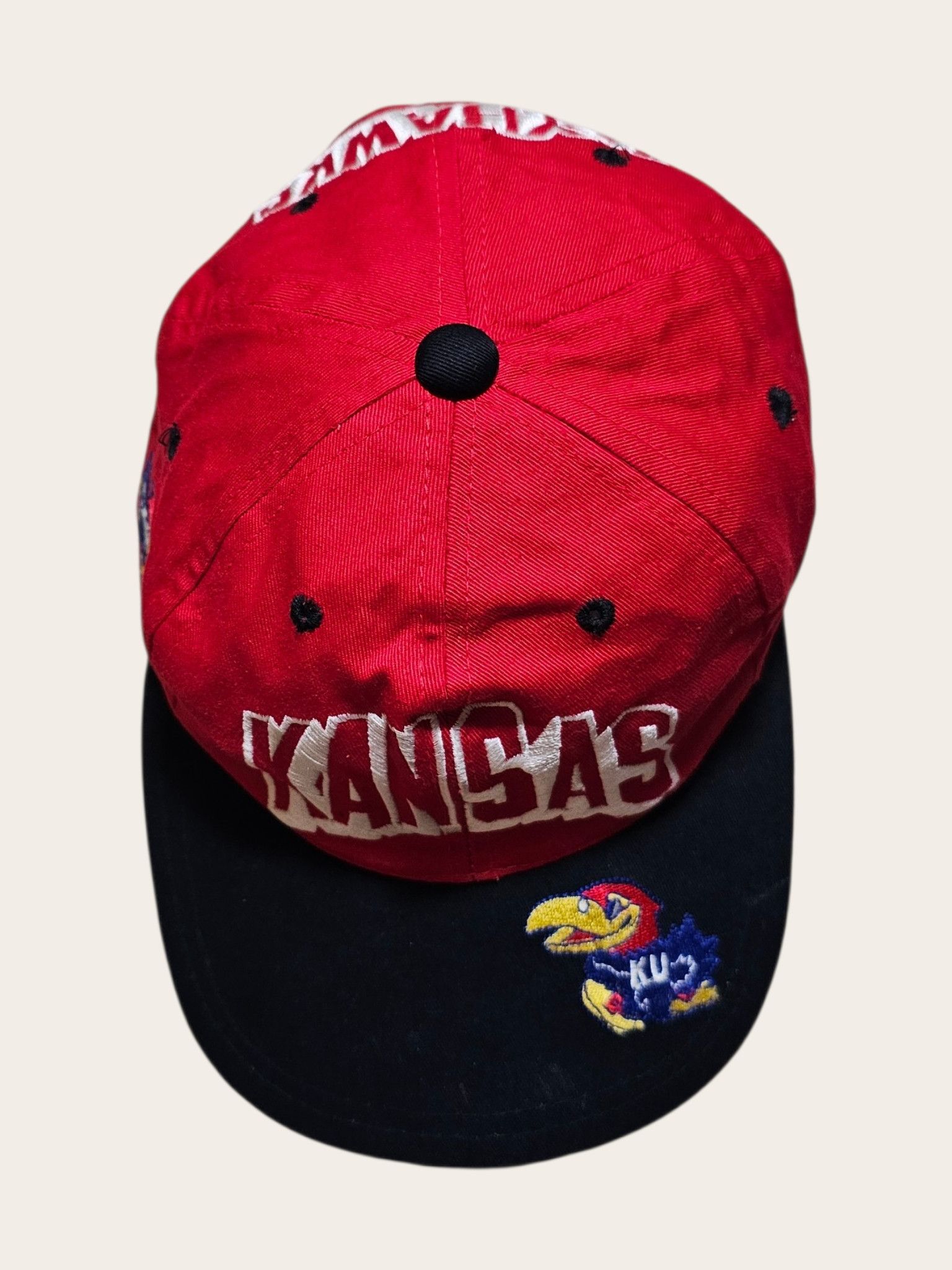 Vintage Kansas Jayhawks Big Logo Spellout Hat Size ONE SIZE - 3 Thumbnail