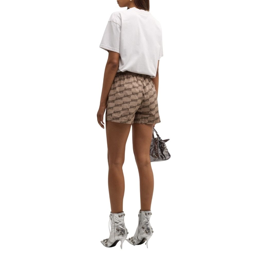 Balenciaga o1la1rc1a0824 BB Monogram Pyjama Shorts in Beige/Brown Size 25" / US 0 / IT 36 - 3 Thumbnail