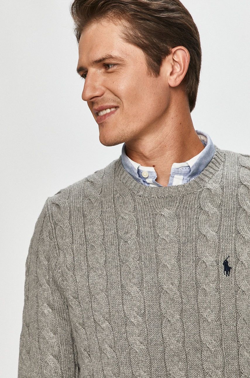 Polo Ralph Lauren Polo Ralph Lauren Cable Knit Cotton Sweater Gray M Size US M / EU 48-50 / 2 - 3 Thumbnail