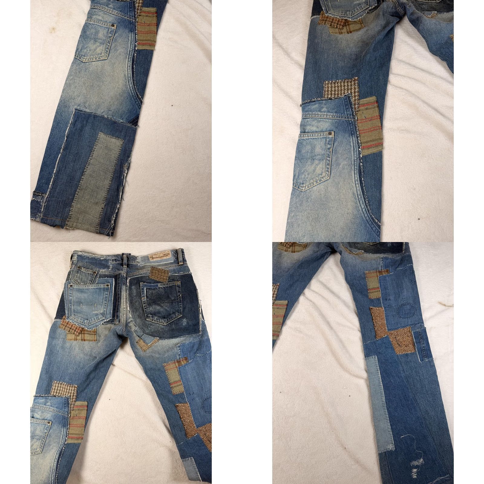 Ralph Lauren Ralph Lauren Jeans 29x32 Blue Patchwork Distressed Plaid Straight R01002 Men Jeans Slim Fit Regular 29x32 Vintage No Size US 29 - 10 Thumbnail
