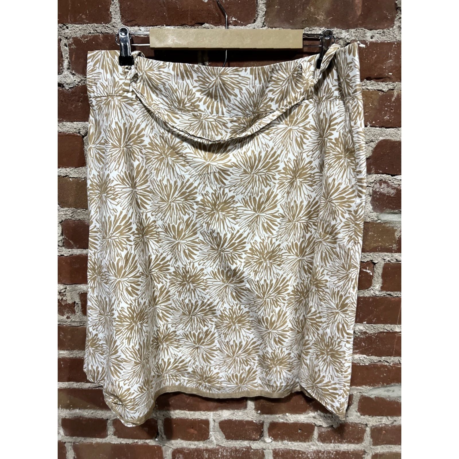Lands' End VINTAGE Lands' End Skirt 16 Petite Leaf Floral Print Cotton Womens Orange A-Line Short Beachy 1990s Mens/Womens Size 38" / US 16 / IT 52 - 4 Thumbnail