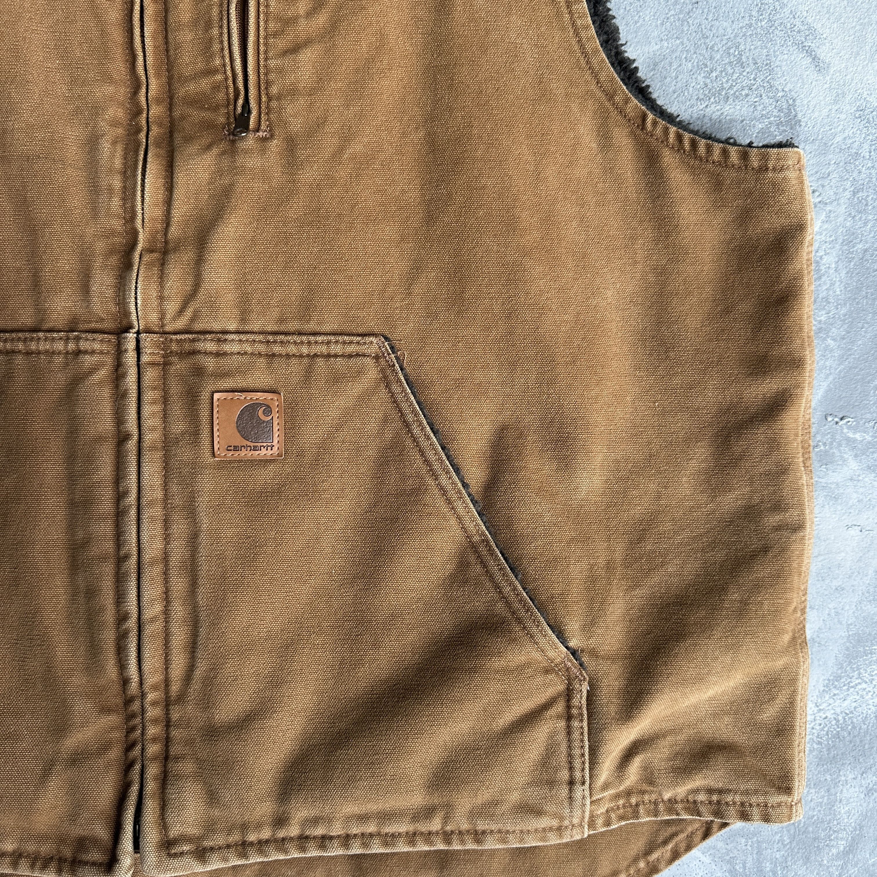 Carhartt Carhartt Sherpa Fleece Lined Vest Mens Canvas Mock Neck Size US XL / EU 56 / 4 - 3 Thumbnail
