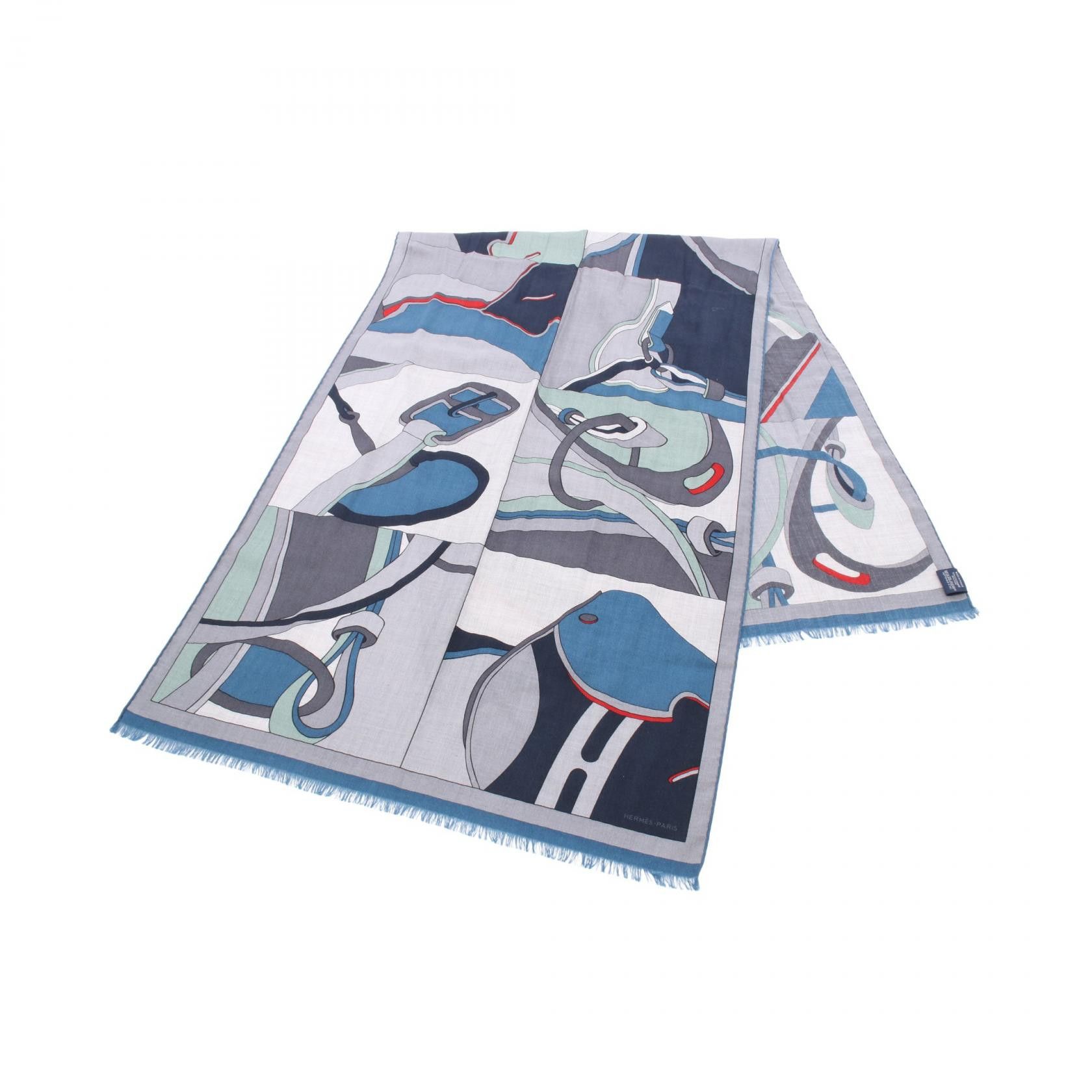 Hermes Hermes Hermes Selle en Desordre Silk Cashmere Stole Textile Scarf DUTY FREE for USA Size ONE SIZE - 1 Thumbnail