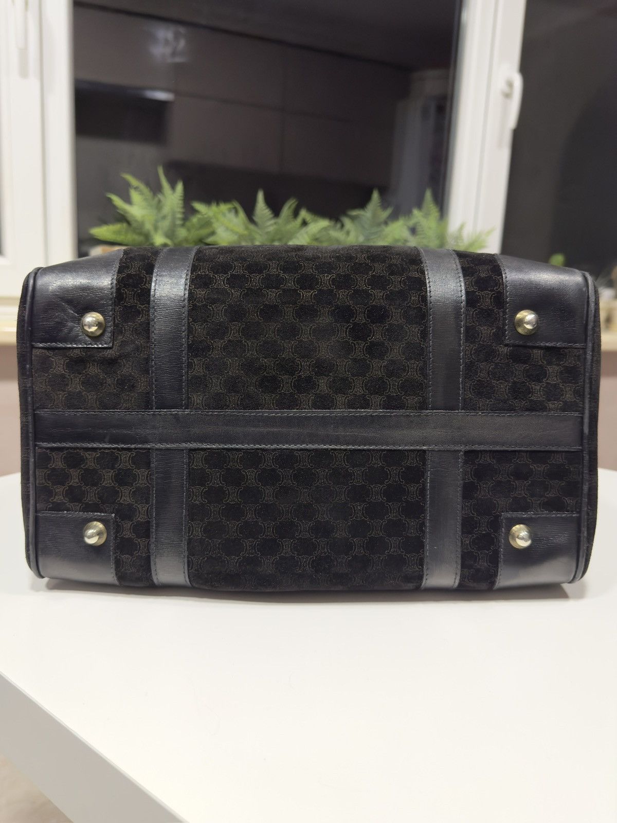 Celine ★0% TAX★ CELINE MACADAM SUEDE MONOGRAM SPORT BOSTON BAG 90S Size ONE SIZE - 3 Thumbnail
