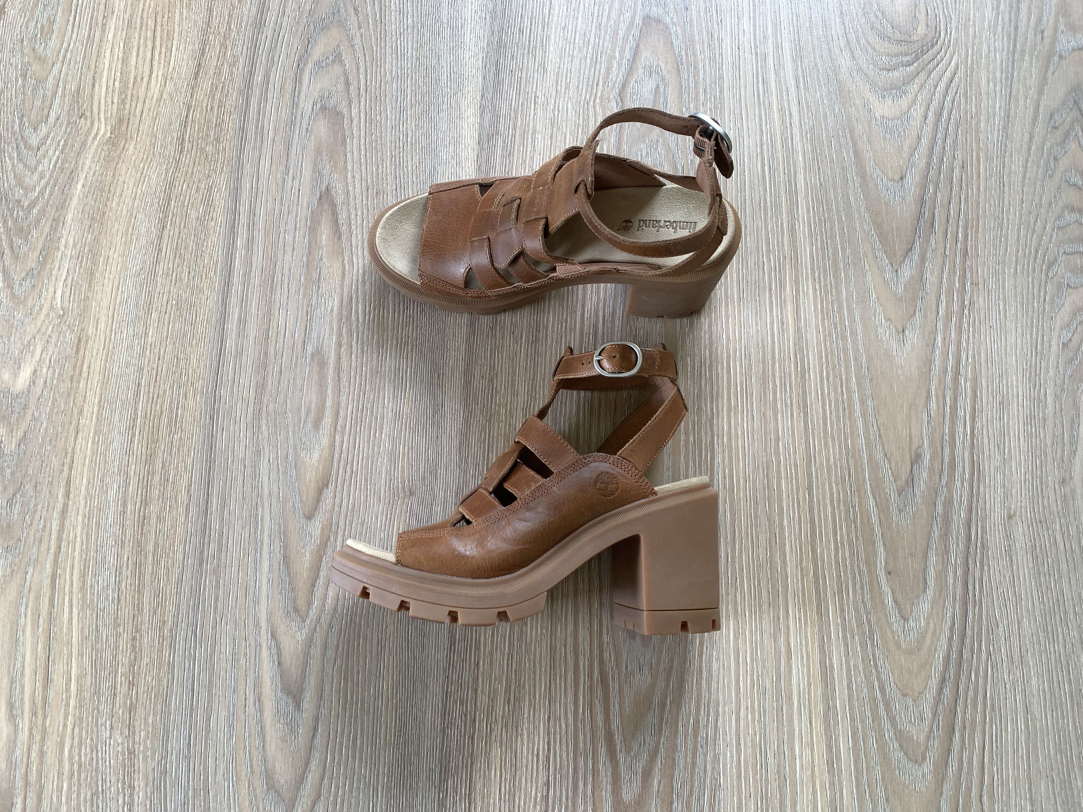 Timberland Timberland Allington Brown Leather High Heeled Sandals Size US 10 / IT 40 - 1 Thumbnail