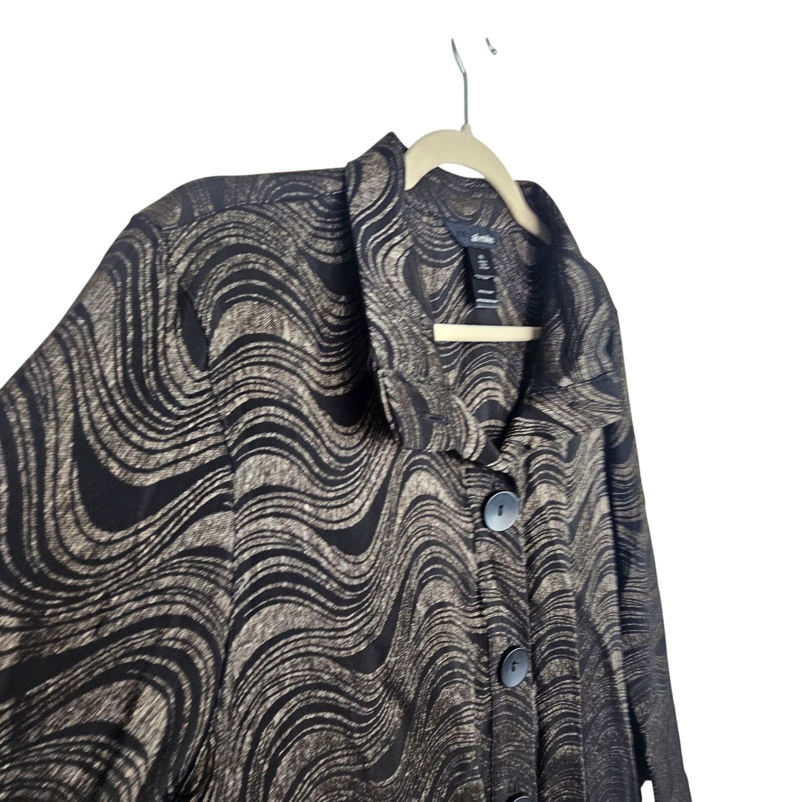 Miles New York Ali Miles Metallic Waves Jacket Top Sz XL Artsy Modern Chic Size XL / US 12-14 / IT 48-50 - 6 Thumbnail