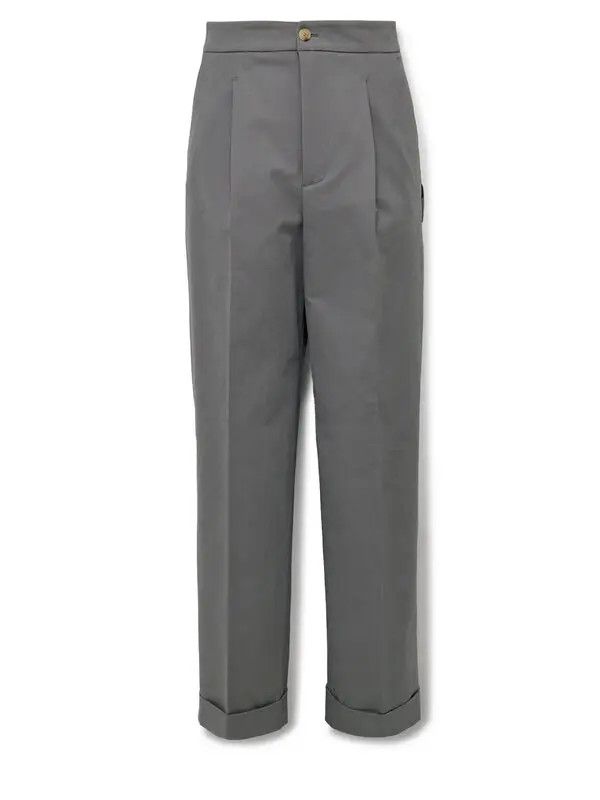 Marni o1w1db11125 Leg Pleated Cotton-Blend Trousers in Grey Size US 32 / EU 48 - 1 Thumbnail