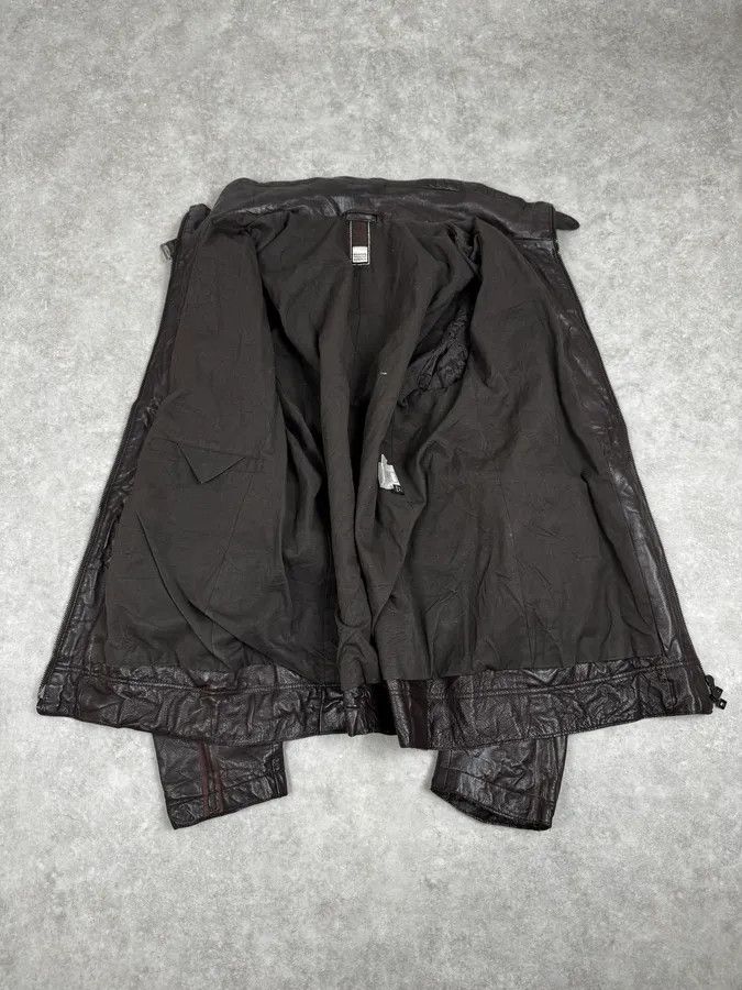 Marithe + Francois Girbaud FW2002 Marithé + François Girbaud Brown Plissed Leather Jacket Size US M / EU 48-50 / 2 - 8 Thumbnail