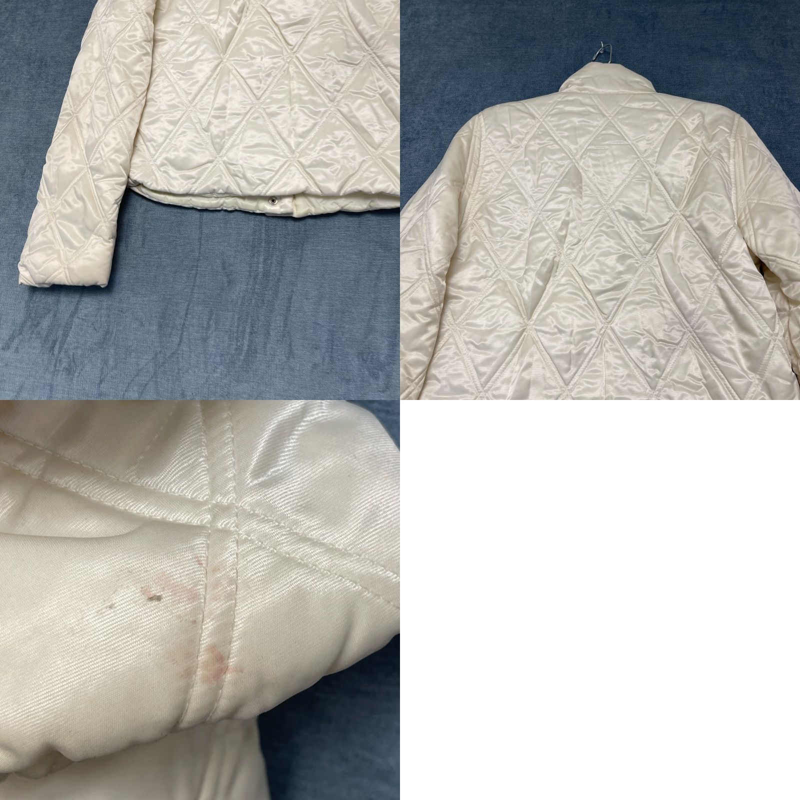 Guess VINTAGE Guess Puffer Jacket Womens M White Fleece Lined Quilted Snap Front Y2K Size M / US 6-8 / IT 42-44 - 9 Thumbnail