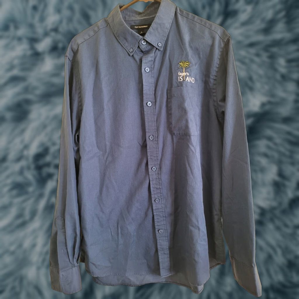 Port Authority VINTAGE Port Authority Button-Down Shirt Ocean City MD Fager's Island Long Sleeve Blue - Men - L - 100% Cotton (approx. 23.5 across) Size US L / EU 52-54 / 3 - 1 Thumbnail