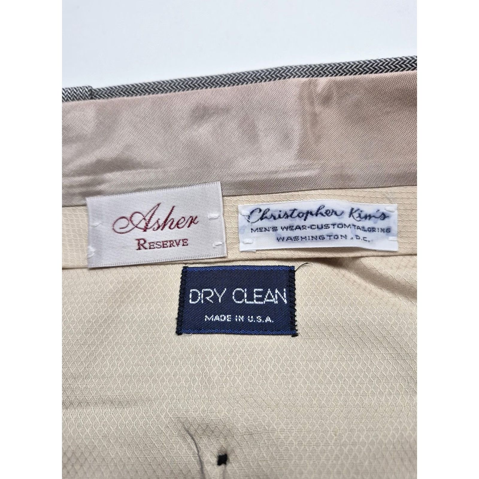 Vintage Asher Reserve Dress Pants Mens 44x32 Gray Wool Herringbone Pleated NWT USA Size US 44 / EU 60 - 3 Thumbnail