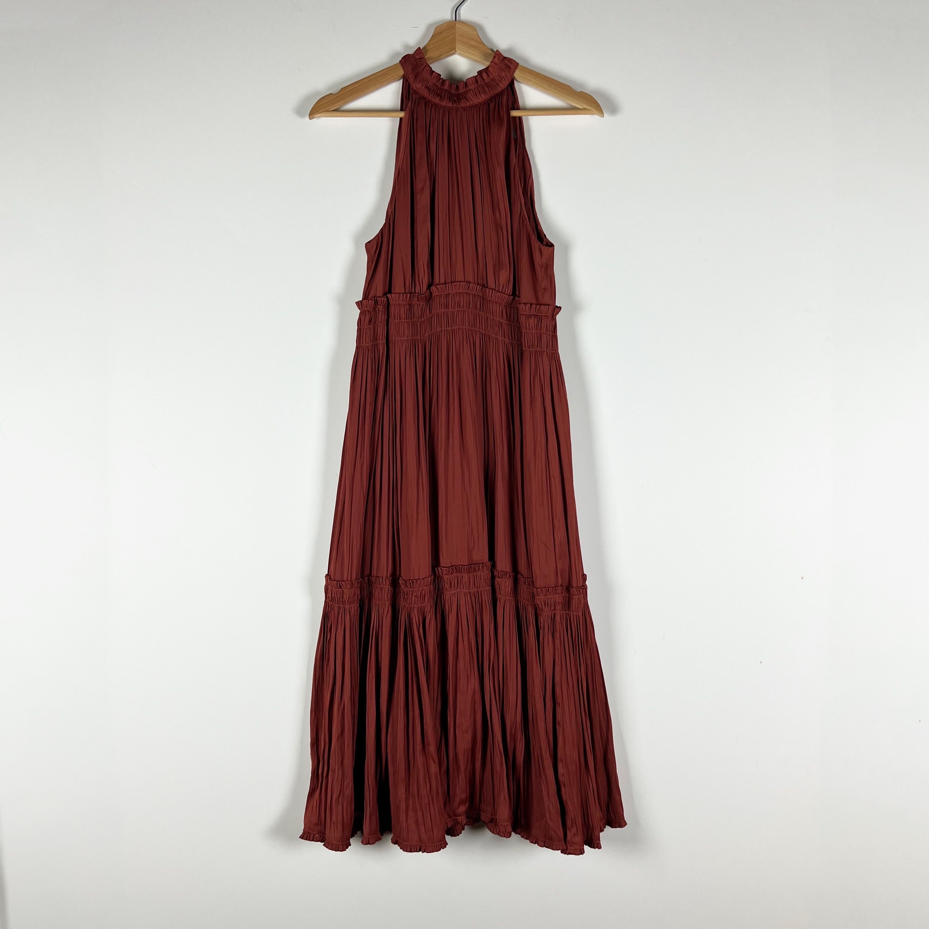 Anthropologie NEW Anthropologie Tiered Satin Halter Size M / US 6-8 / IT 42-44 - 1 Thumbnail