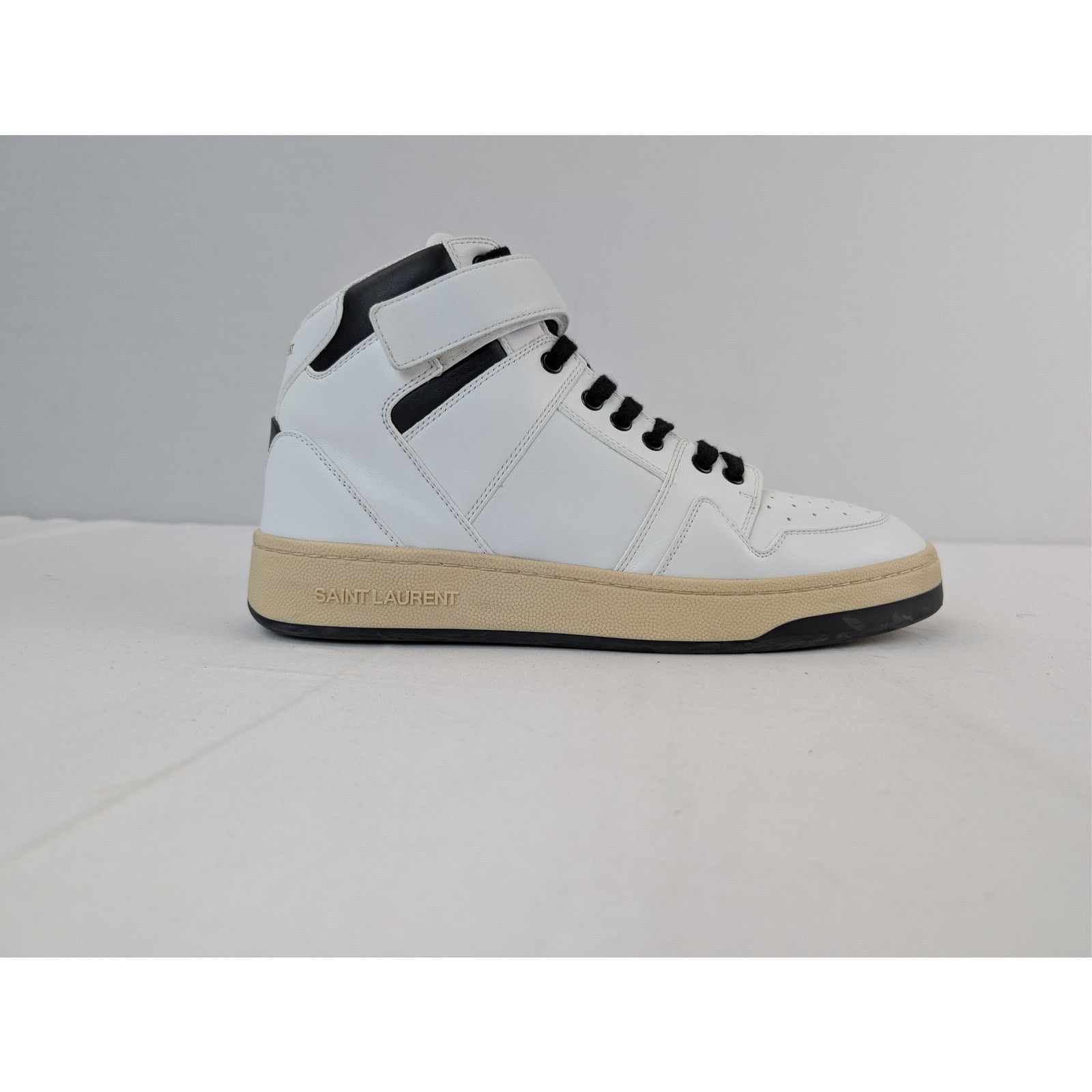 Saint Laurent Paris o1rshd1 Lax Mid top sneakers in Blanc optique/nero Size US 10 / EU 43 - 4 Thumbnail