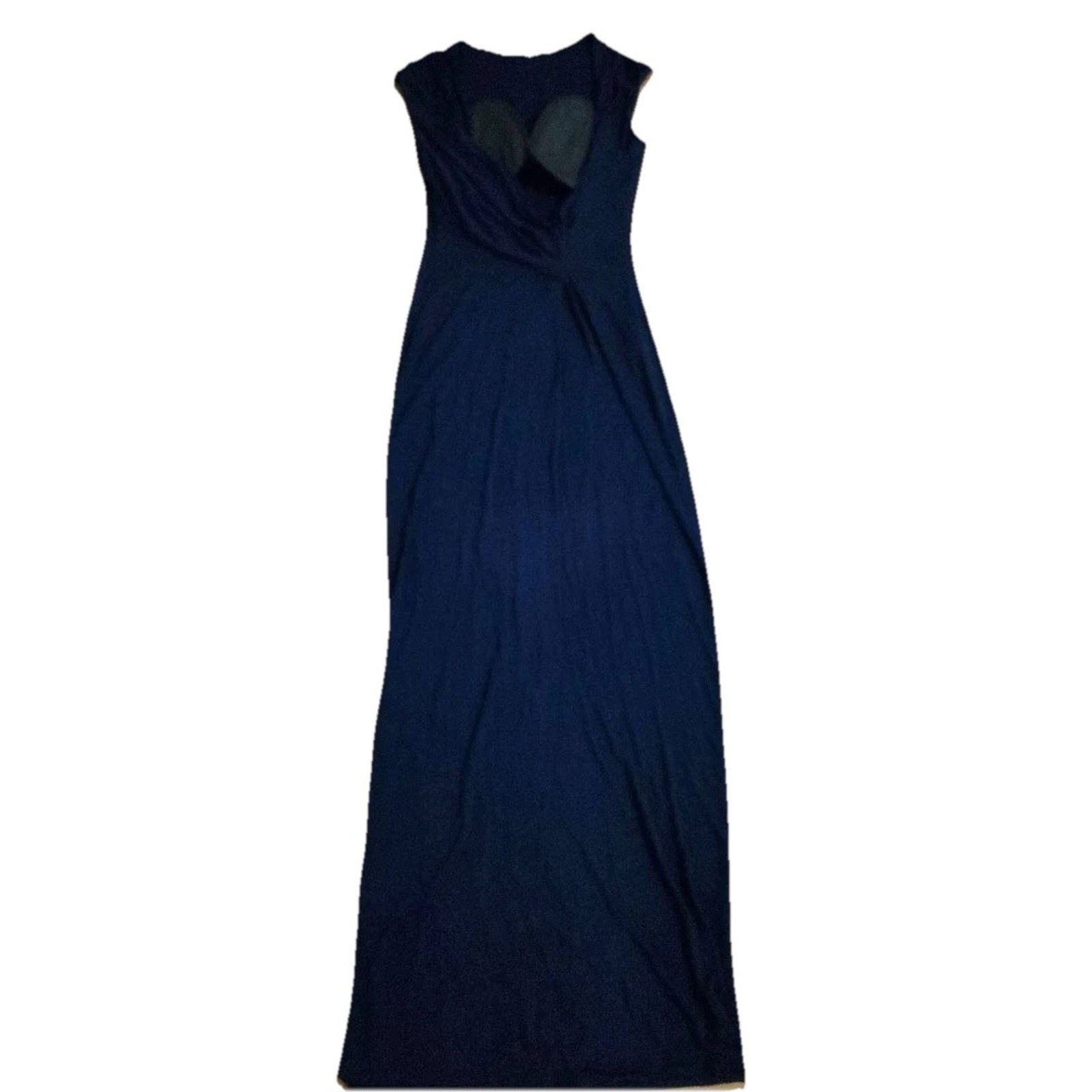 Halston Heritage Halston Giovanna Navy Maxi Dress Women Size 6 A001291 Size S / US 4 / IT 40 - 7 Thumbnail