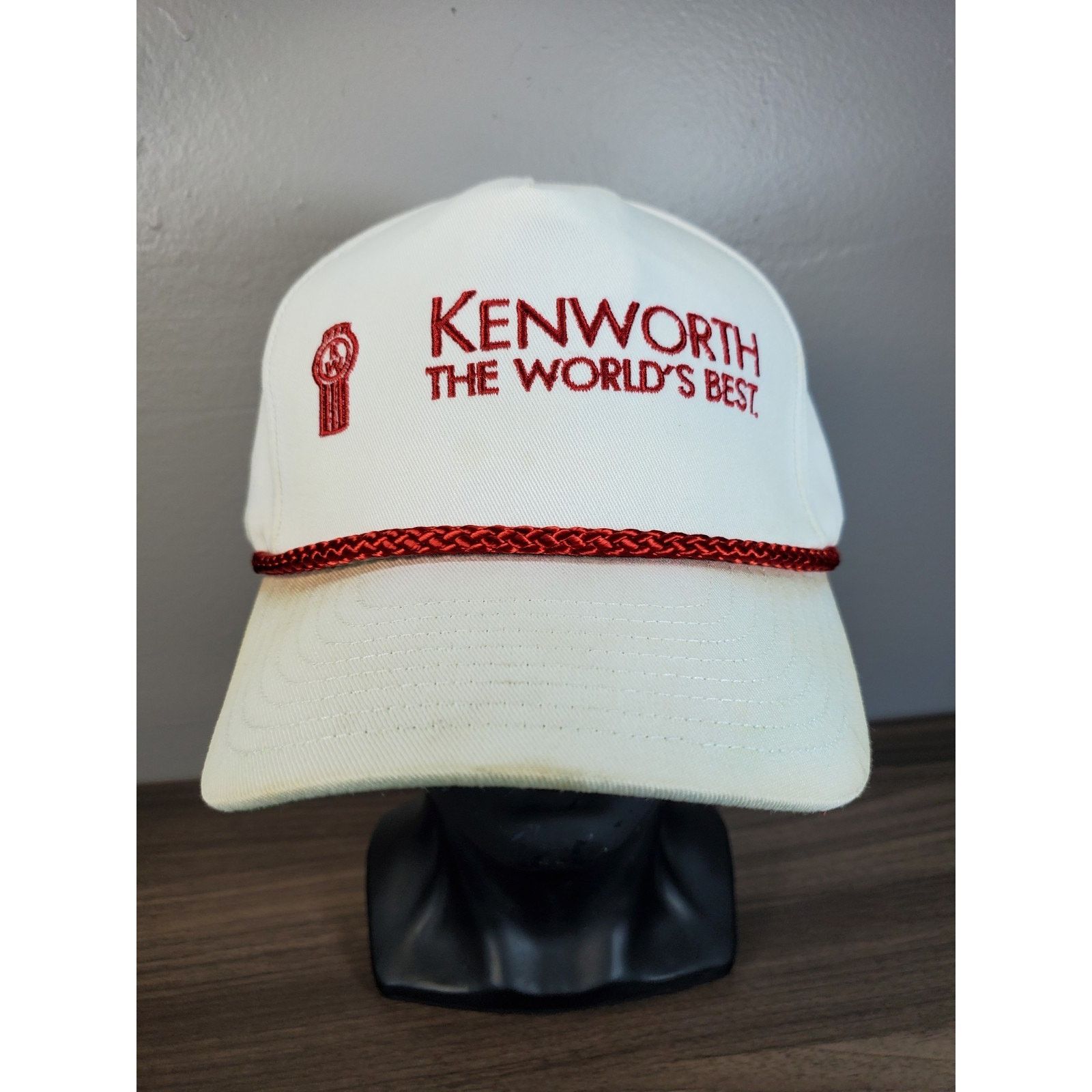 Vintage Kenworth Trucker Hat Strapback Embroidered Cap White Red Size ONE SIZE - 3 Thumbnail