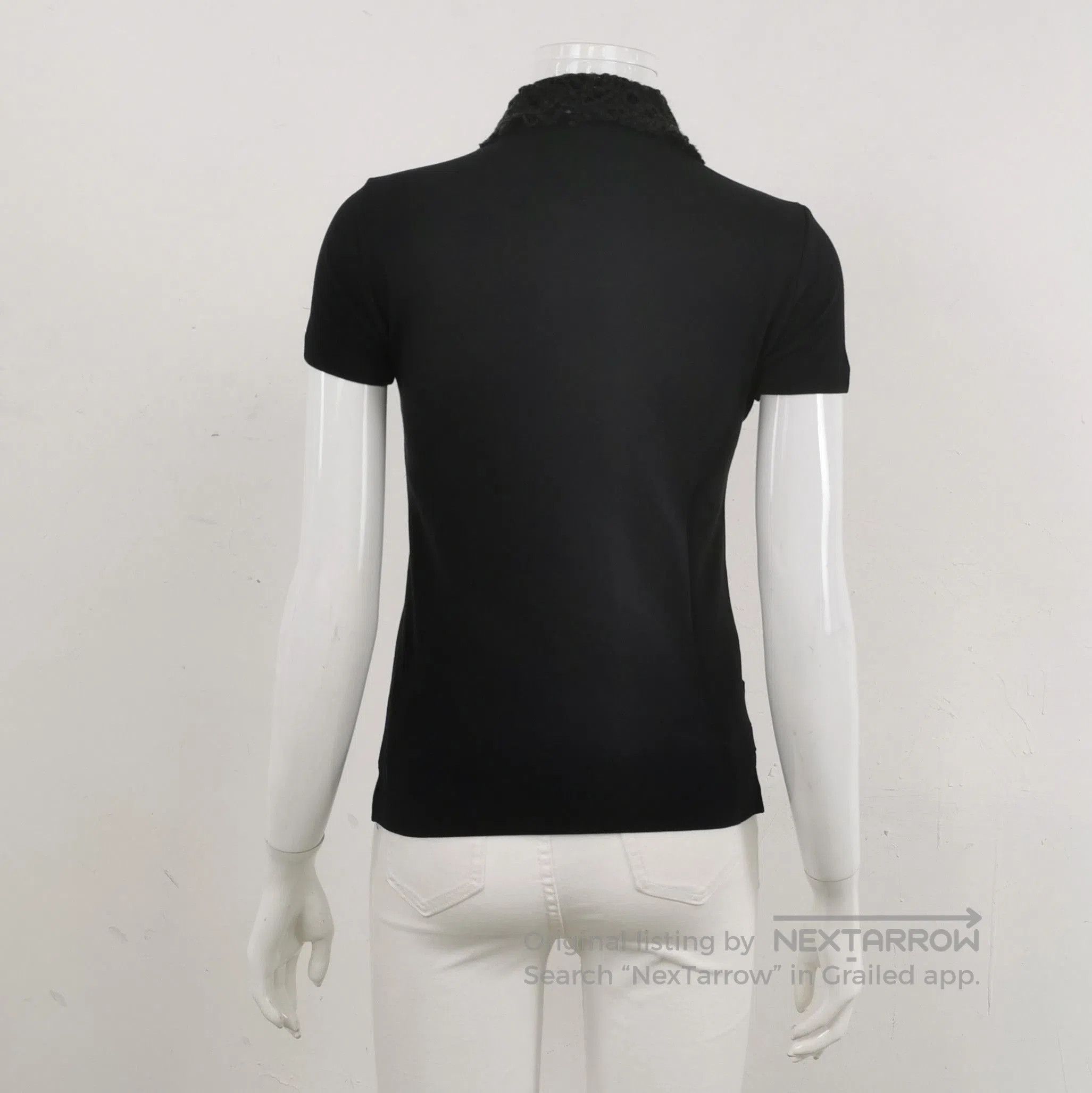 Prada Prada Black Cotton Short Sleeve Polo Shirt . Size XS / US 0-2 / IT 36-38 - 2 Thumbnail