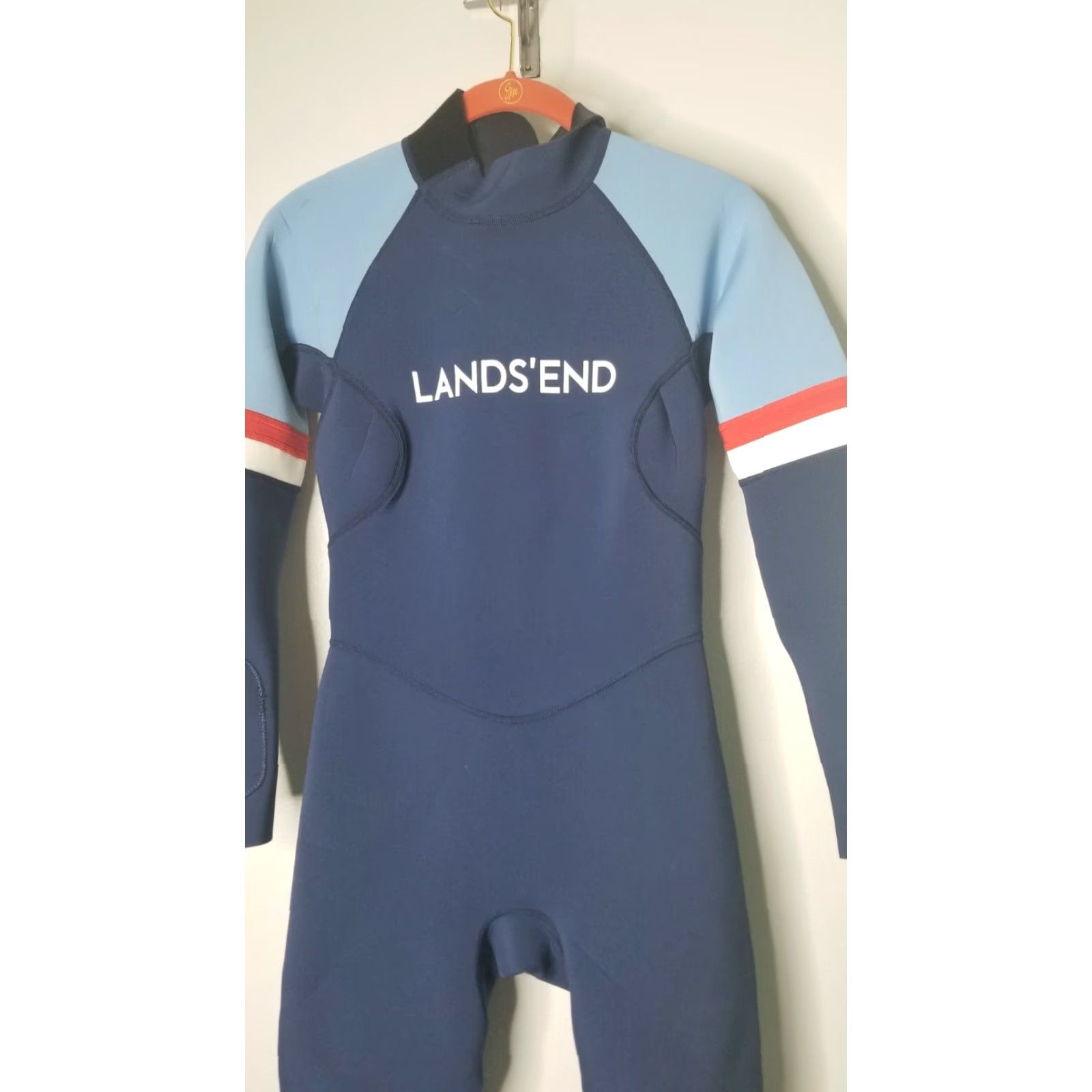 Lands' End LANDS' END Womens 6 Neoprene Long Sleeve Colorblock Surf Wetsuit Navy Size M / US 6-8 / IT 42-44 - 4 Thumbnail