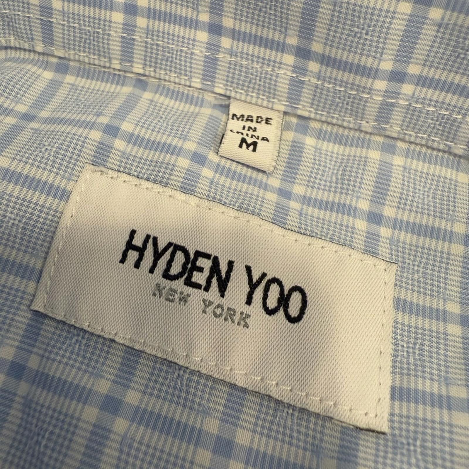 Other Hyden Yoo blue & white plaid long sleeve button up SZ M Size US M / EU 48-50 / 2 - 4 Thumbnail