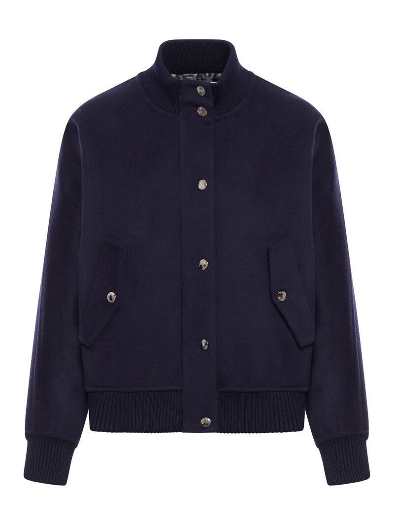 Dior DIOR Blue Wool Bomber Jacket New & Authentic Size XS / US 0-2 / IT 36-38 - 3 Thumbnail