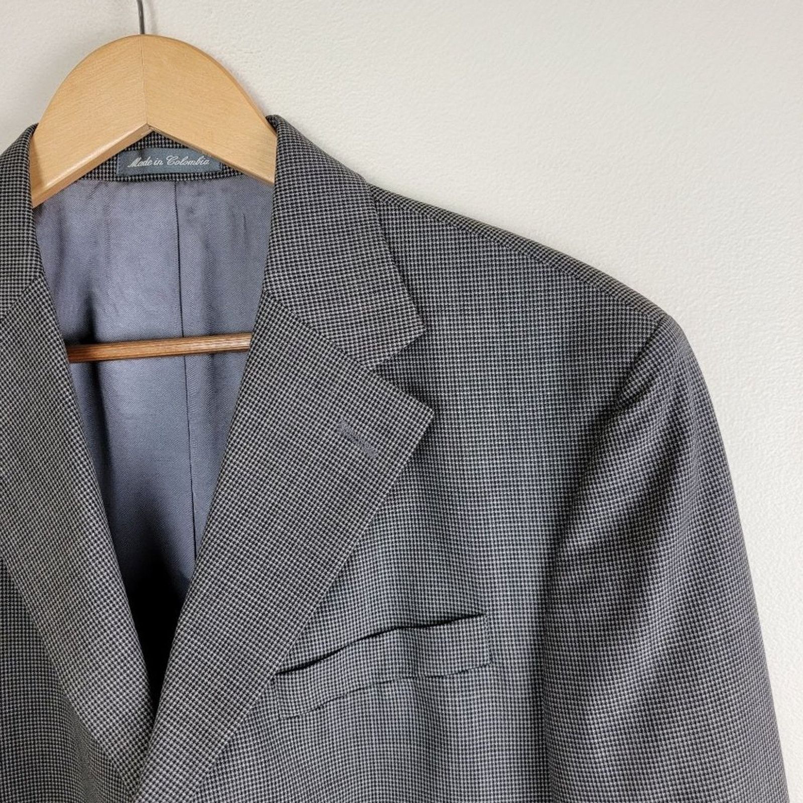 Oscar De La Renta Oscar de la Renta Mens Check Wool Blazer Sportcoat Size 42R - 5 Thumbnail