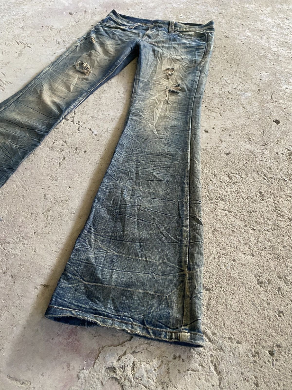 Tornado Mart Agate Label Rusty Whiskers Flare Denim Size US 31 - 4 Thumbnail