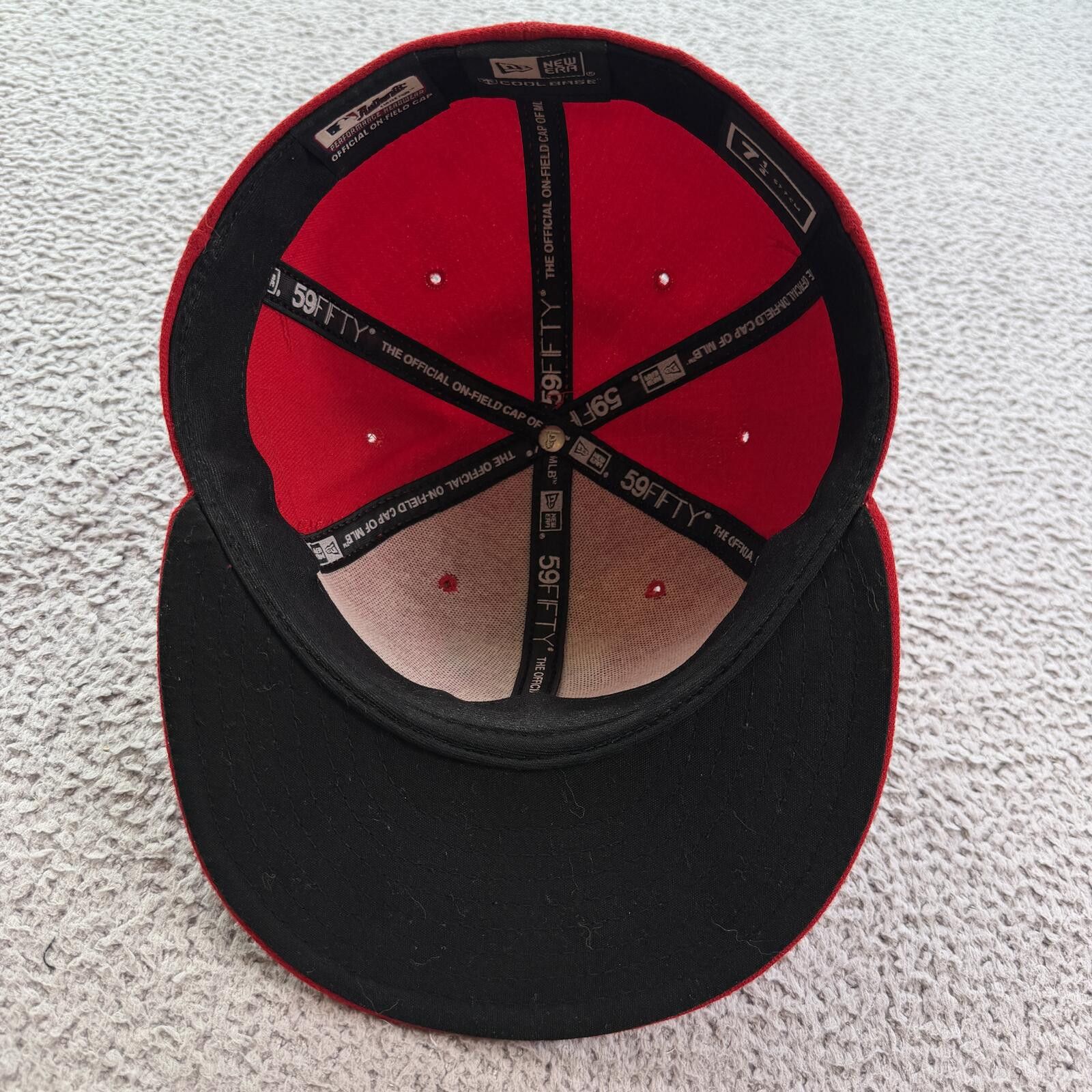 New Era Vintage Texas Rangers New Era 59FIFTY Fitted Hat 7 1/4 Red Size ONE SIZE - 7 Thumbnail