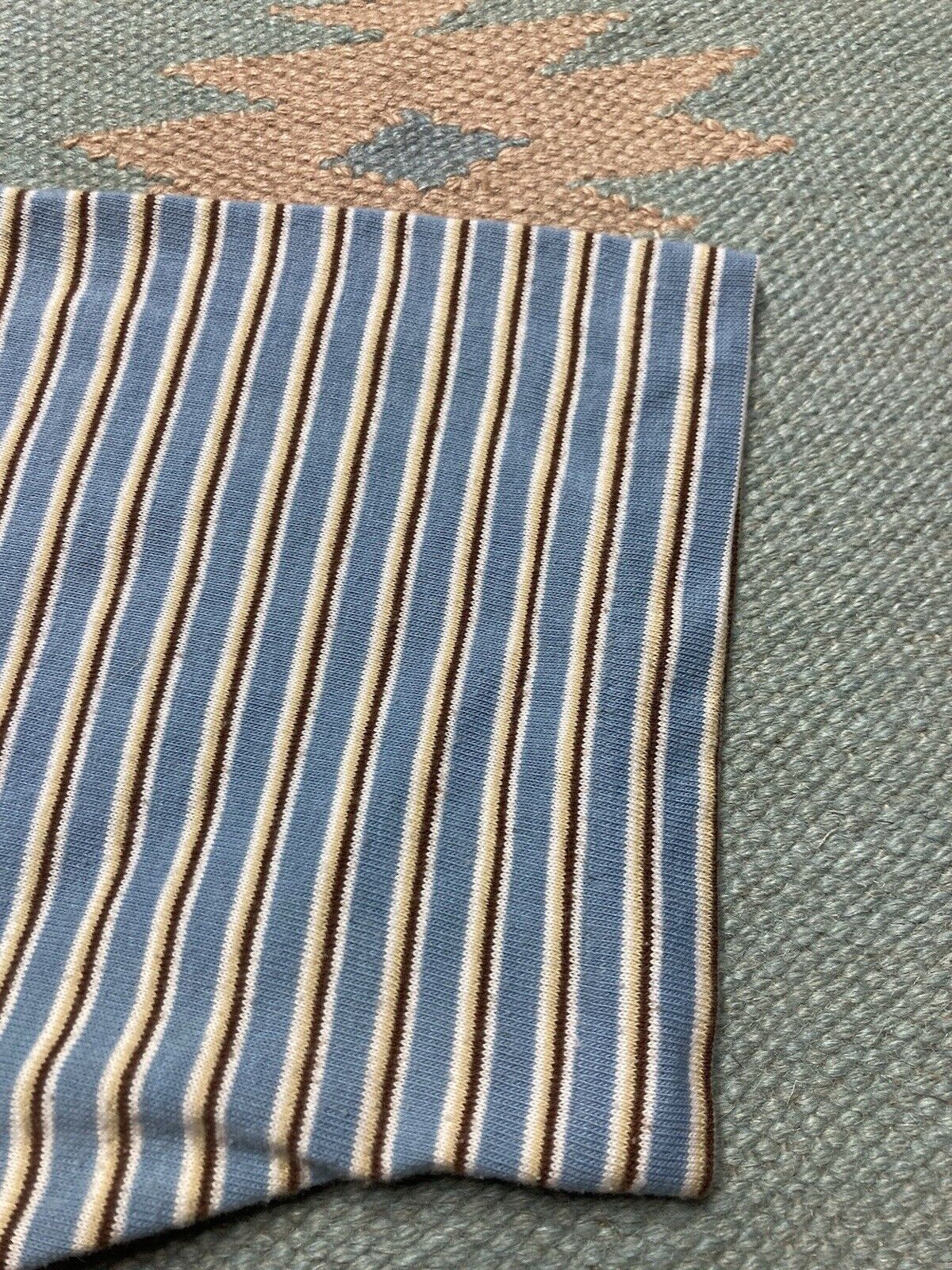 Vintage VTG 70s short sleeve polo shirt donegal striped soft large Size US L / EU 52-54 / 3 - 6 Thumbnail